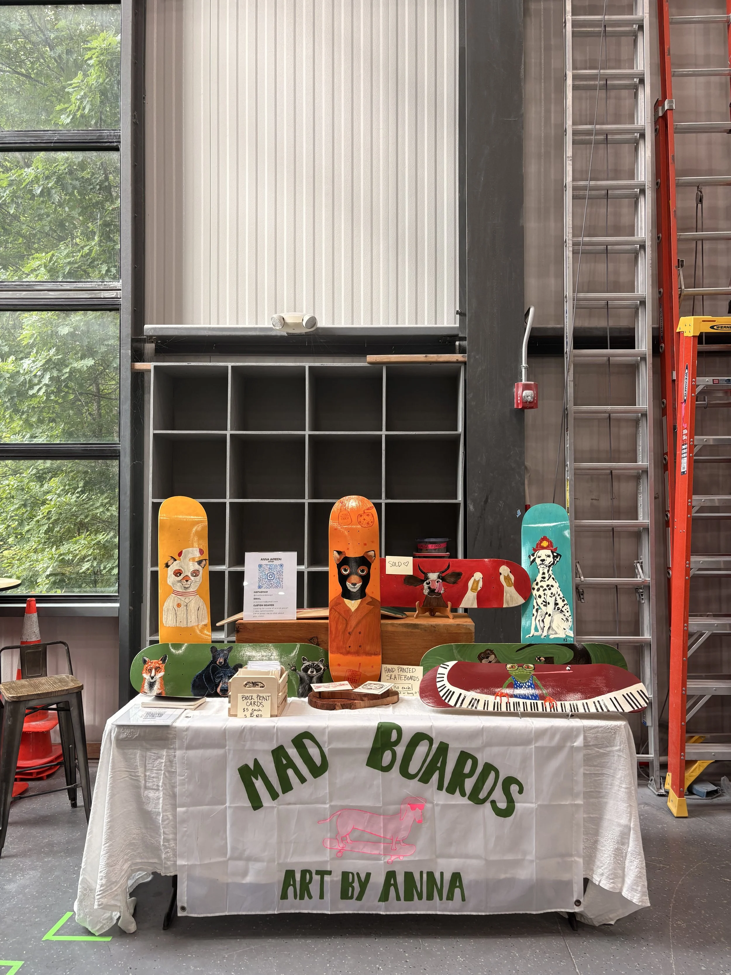 Hand-painted skateboards