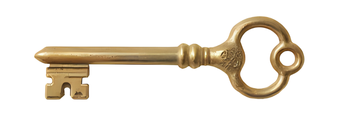3D image of a gold key