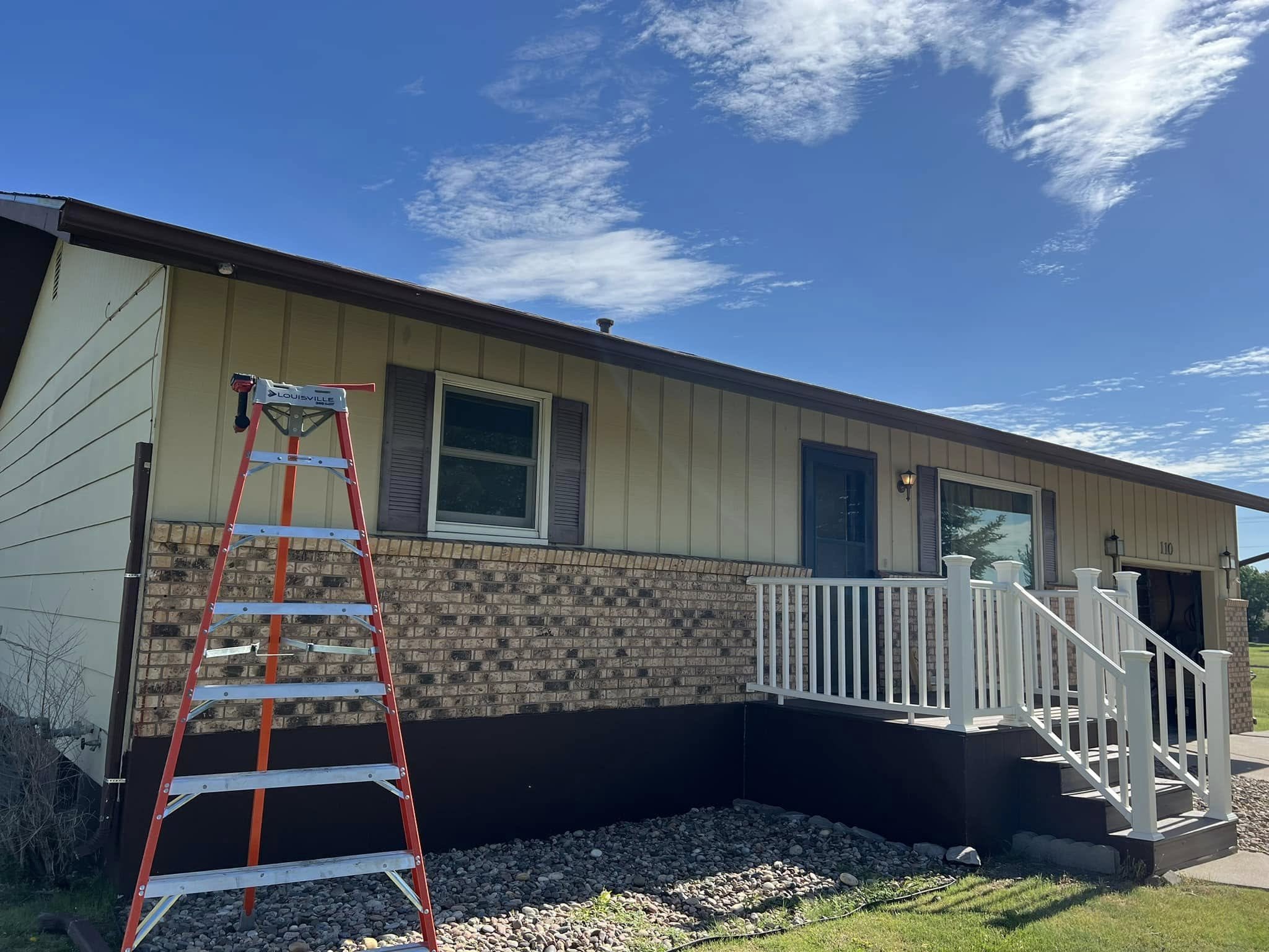 Gutter repair on a house performed by Gutter Solution LLC in Manhattan Kansas