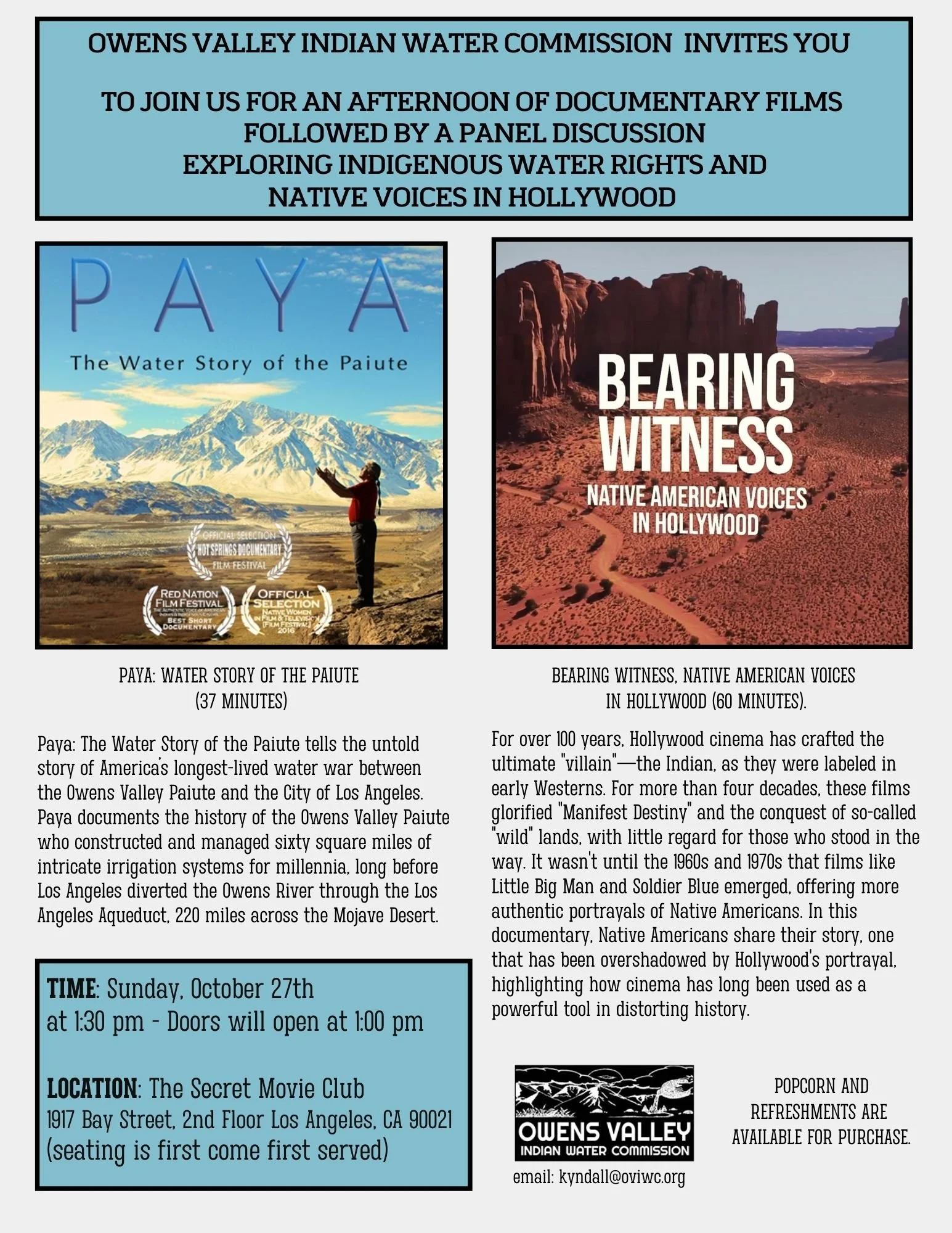 October 27 Film Screening