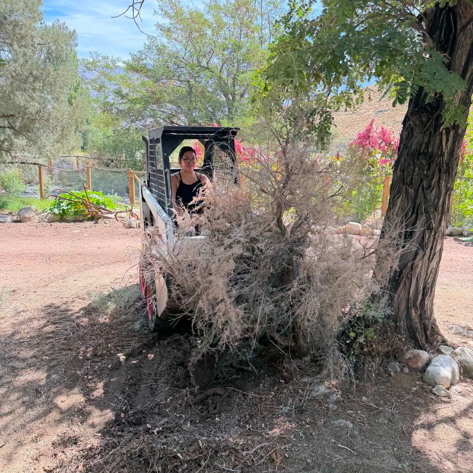 Check out these powerful young women stepping up, learning new skills, and taking charge! They&rsquo;re learning how to safely operate our small Bobcat while putting those skills to work at Three Creeks.