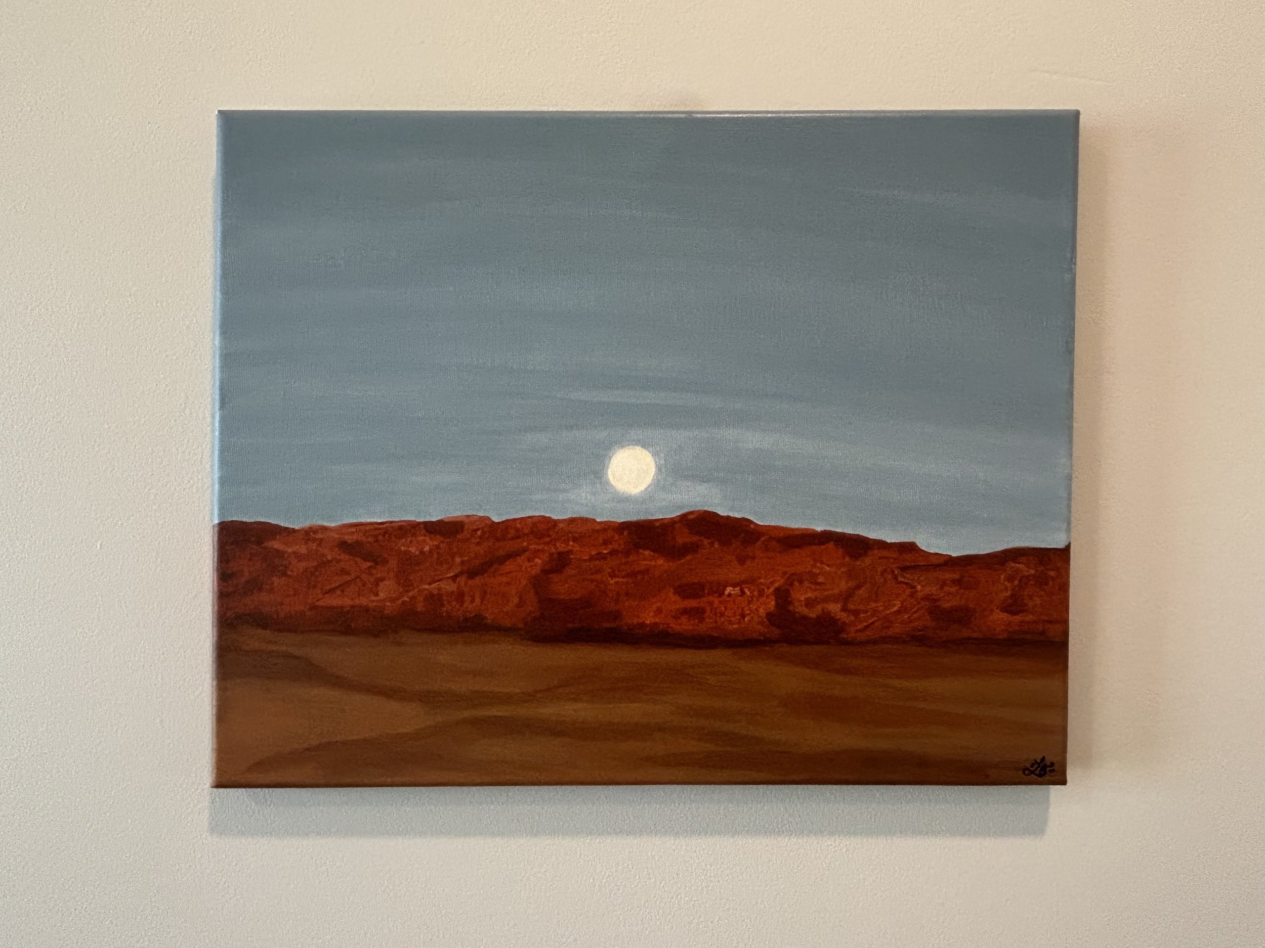 DESERT MOON: Original Acrylic Painting, 11" x 14"