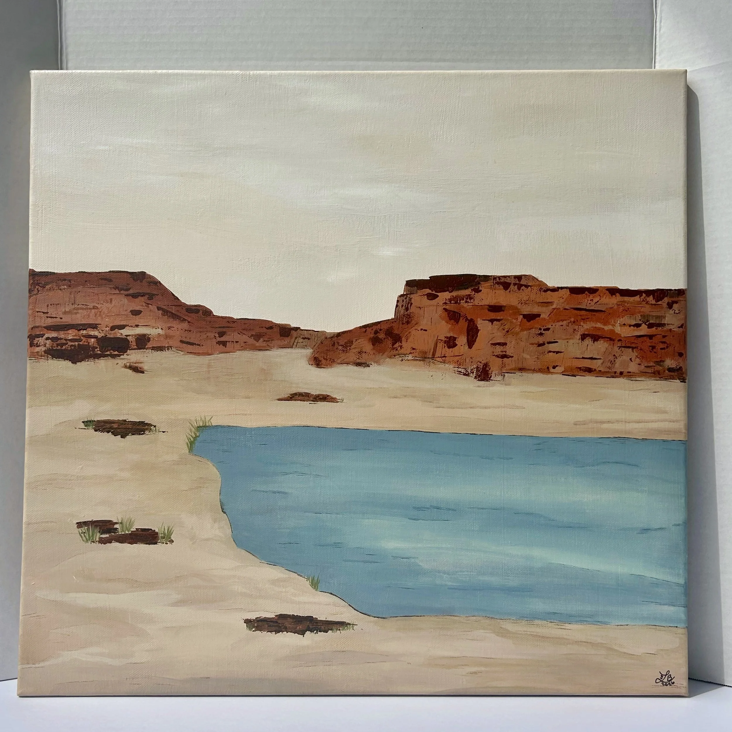 Still Water Desert: Original Acrylic Painting, 20 x 20