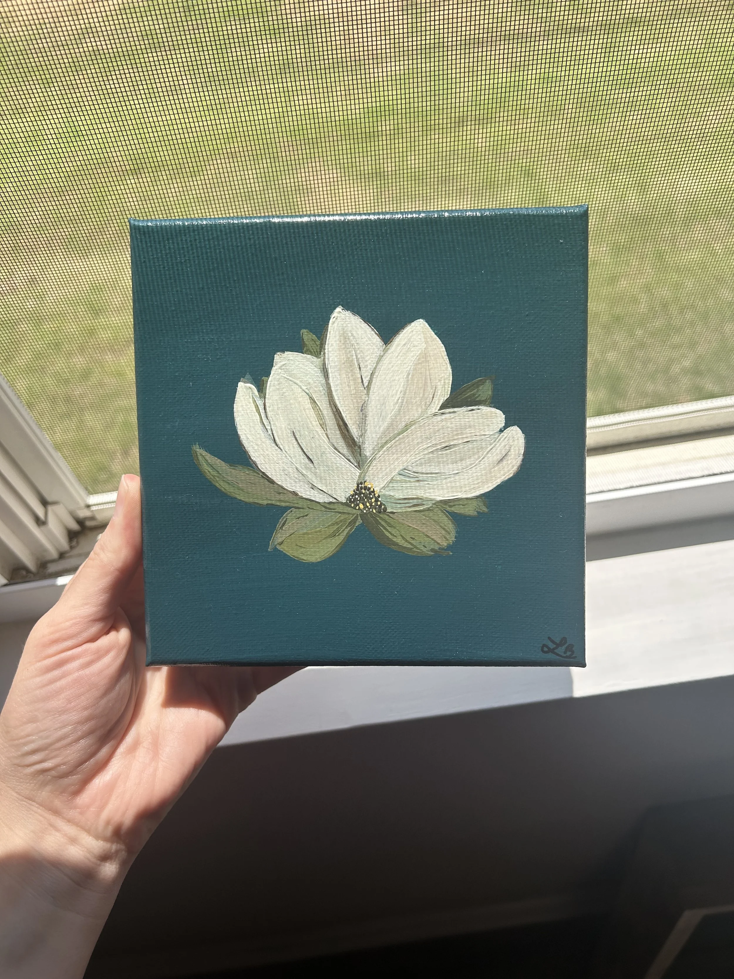 White Magnolia: Original Acrylic, [4x4 or 5x5]