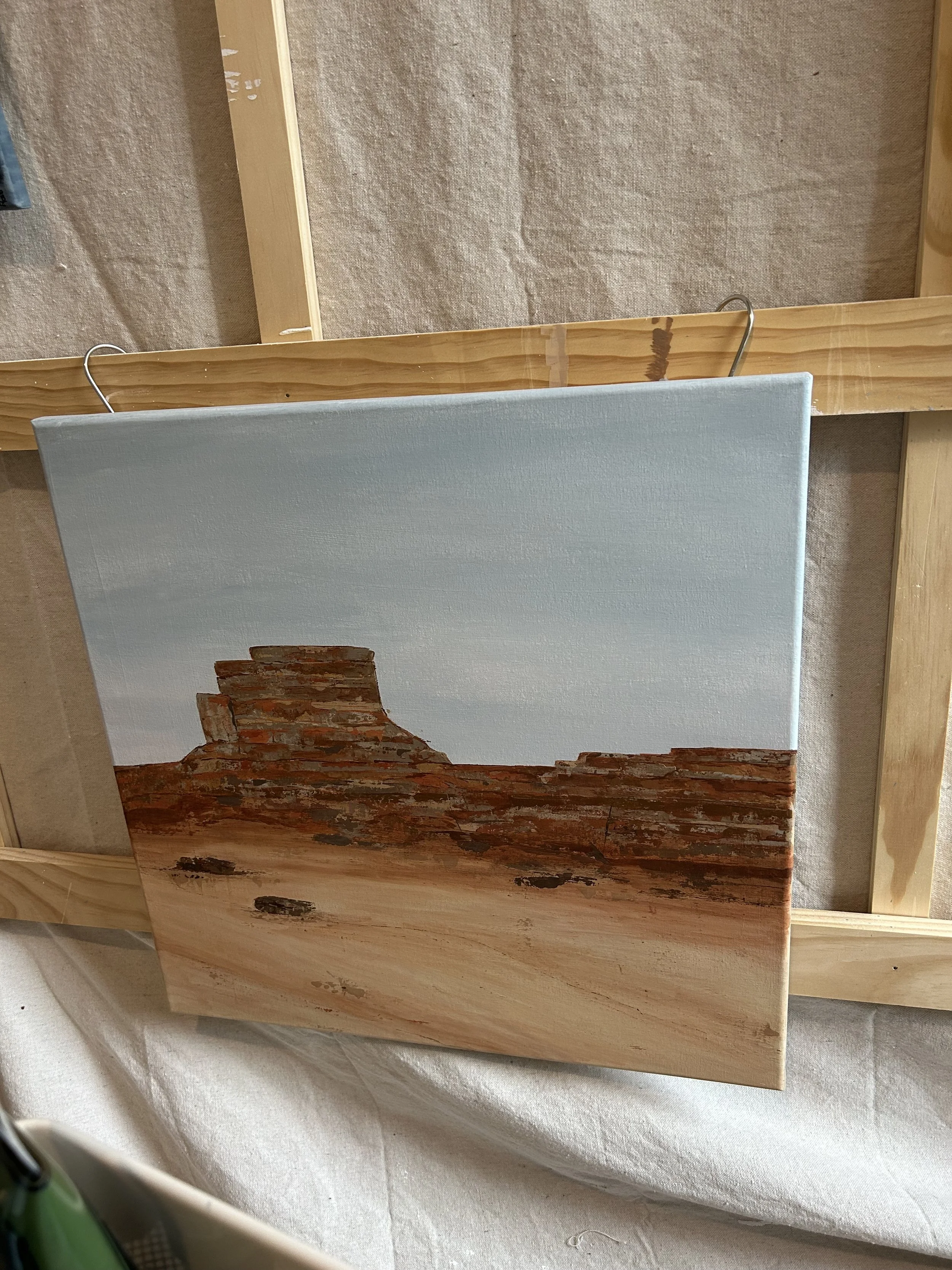 Red Ridge: Canyon Desert Original Acrylic Painting, 20 x 20