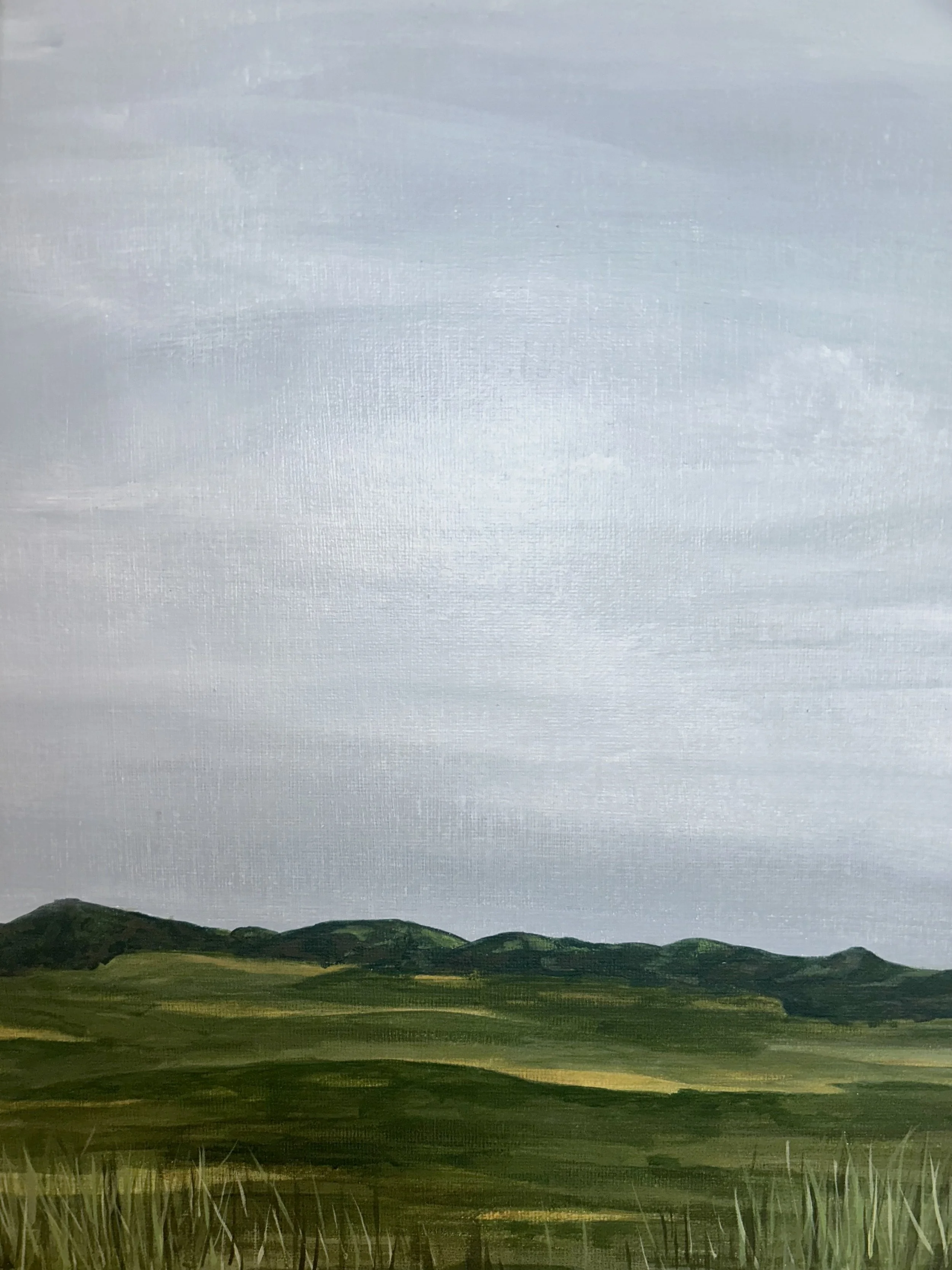 EDGE OF THE FIELD: Original Acrylic Painting, 12” x 12”