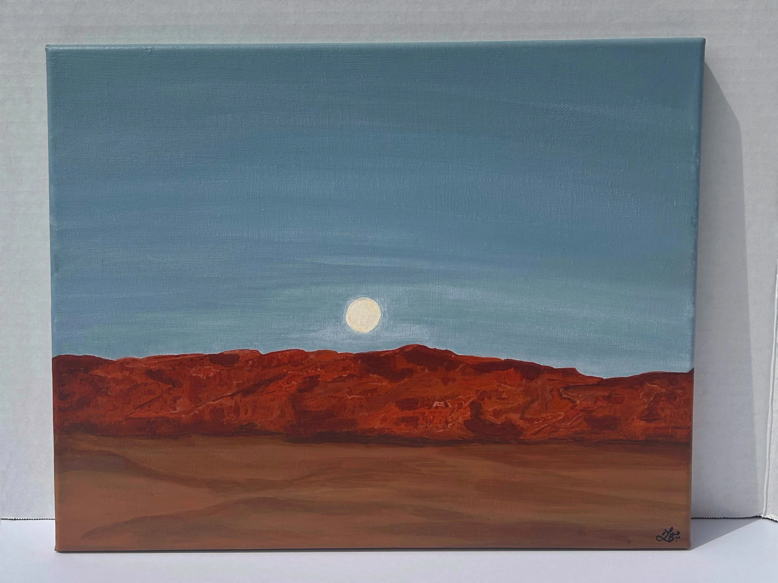 DESERT MOON: Original Acrylic Painting, 11 x 14