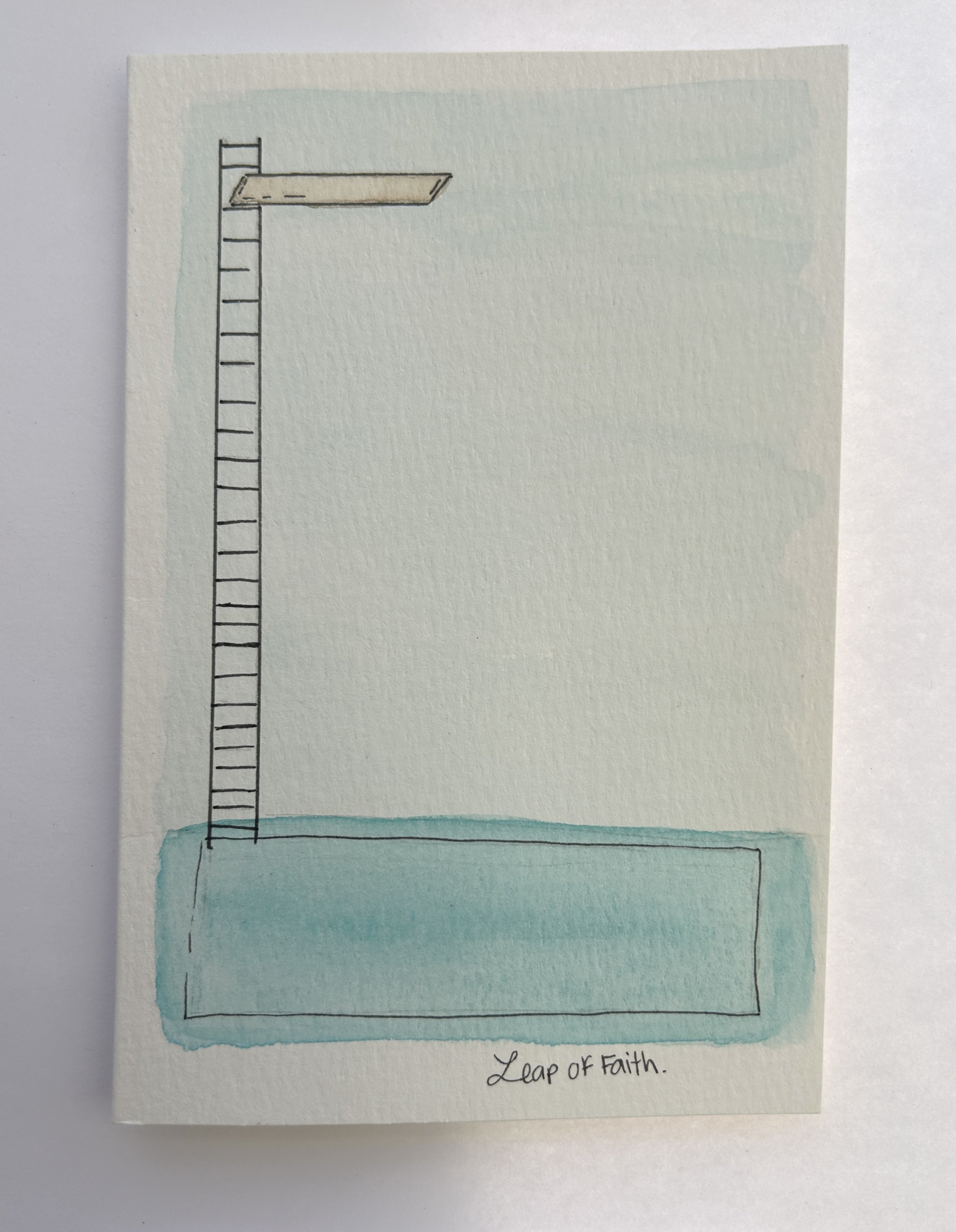 Leap of Faith Watercolor Card, Original Hand Painted
