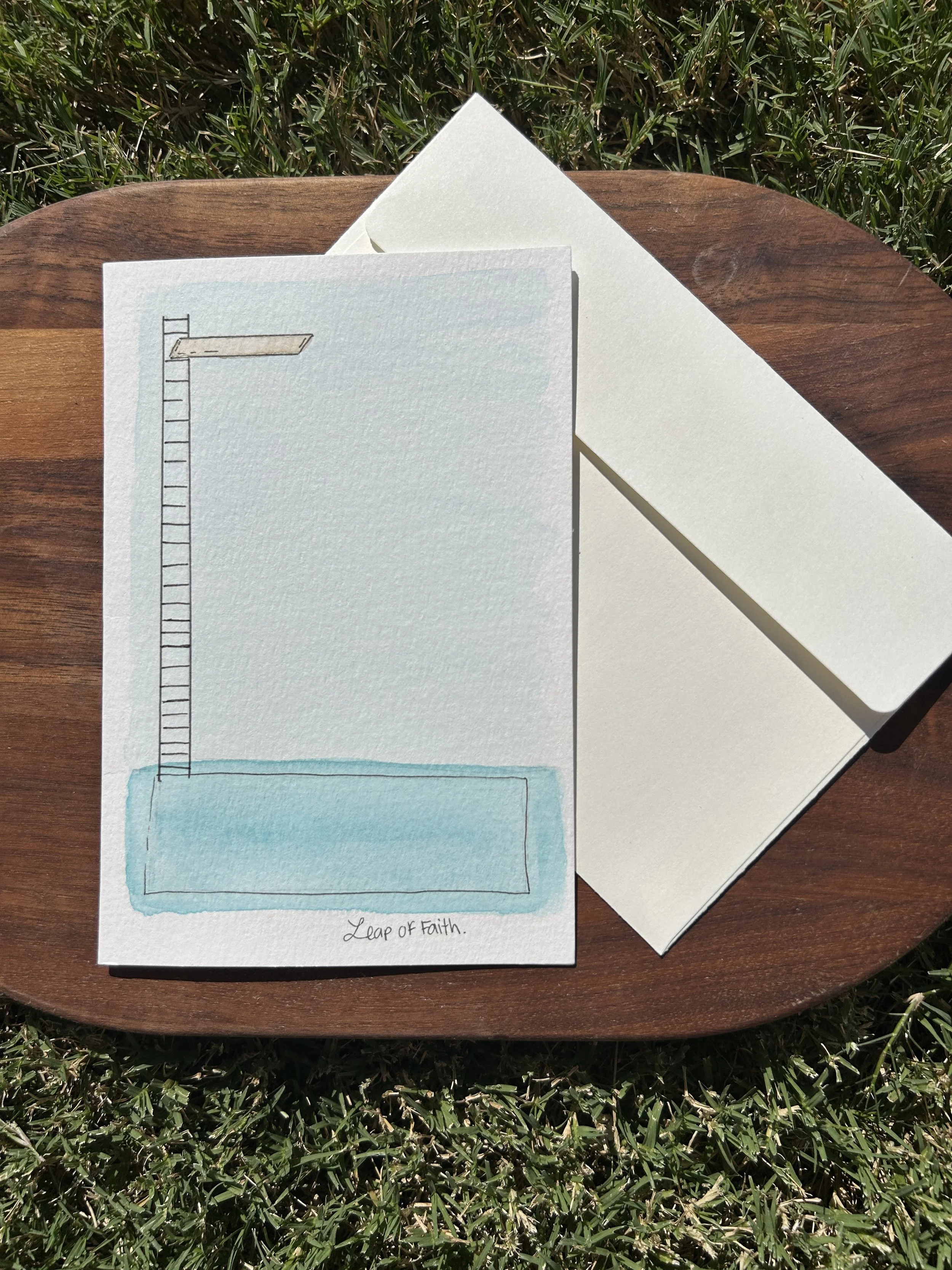 Leap of Faith Watercolor Card, Original Hand Painted