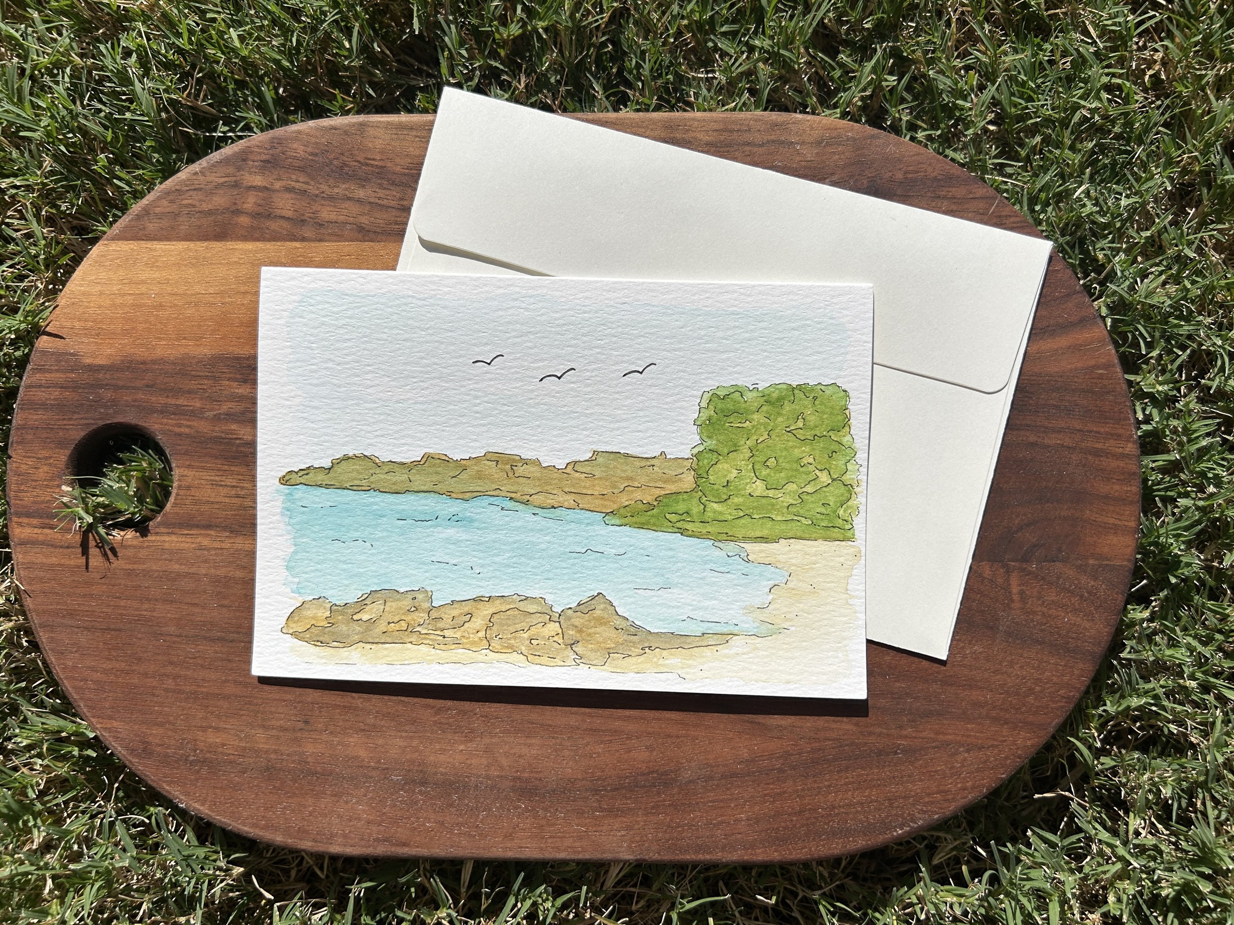 Morning Flight Watercolor Card, Original Hand Painted