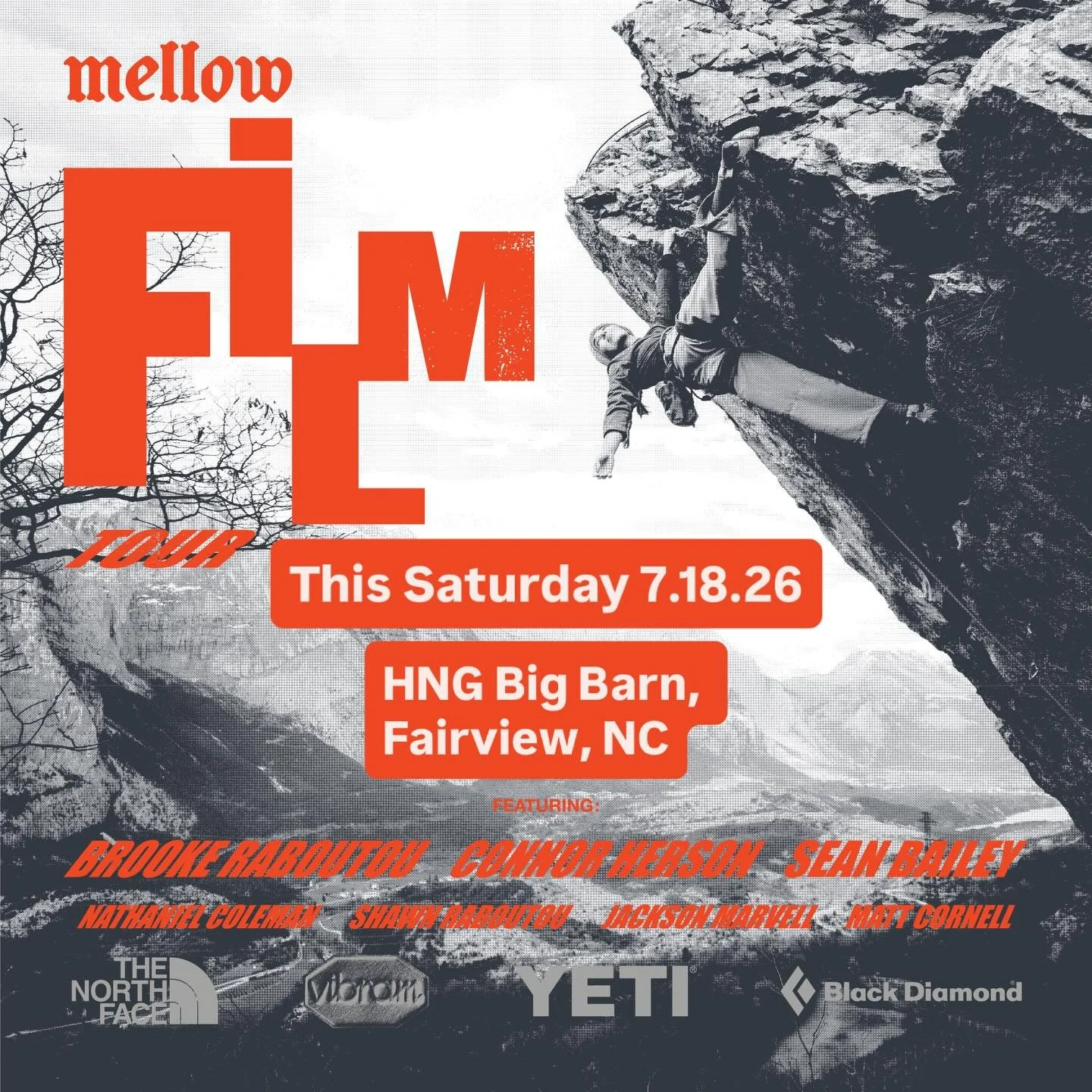 Join Basecamp at the last stop on Mellow&rsquo;s Film Tour at @hickorynutgap inside the Big Barn! Jack will be there to answer all your Basecamp questions and share some details on our layout and amenities&thinsp;
&thinsp;
From @mellowclimbing &ldquo