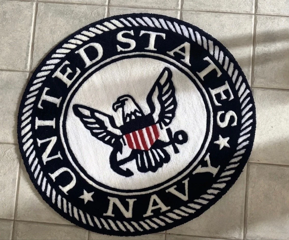 United States Navy Tufted Rug (4'x4')