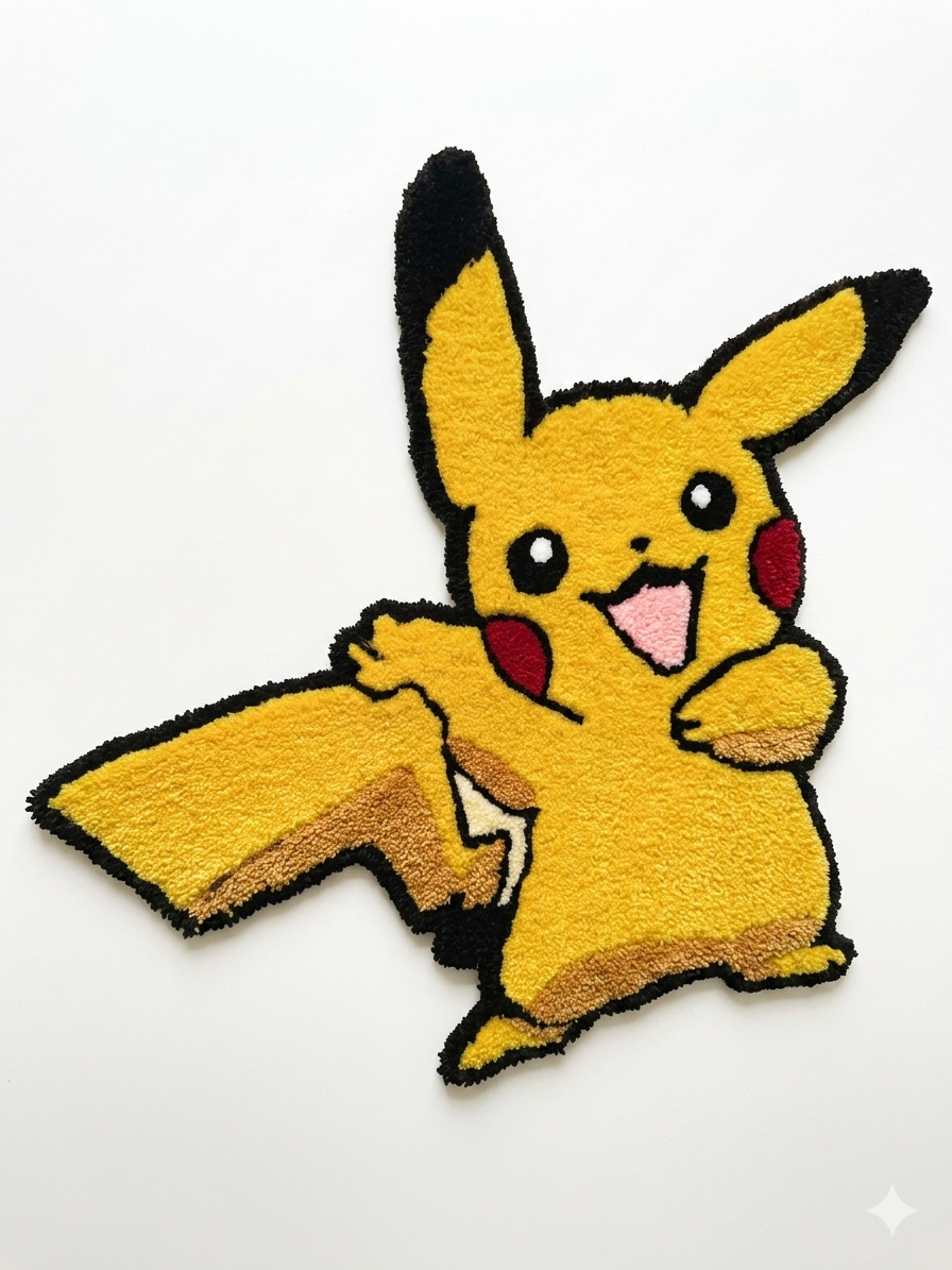Pikachu Hand Tufted Rug