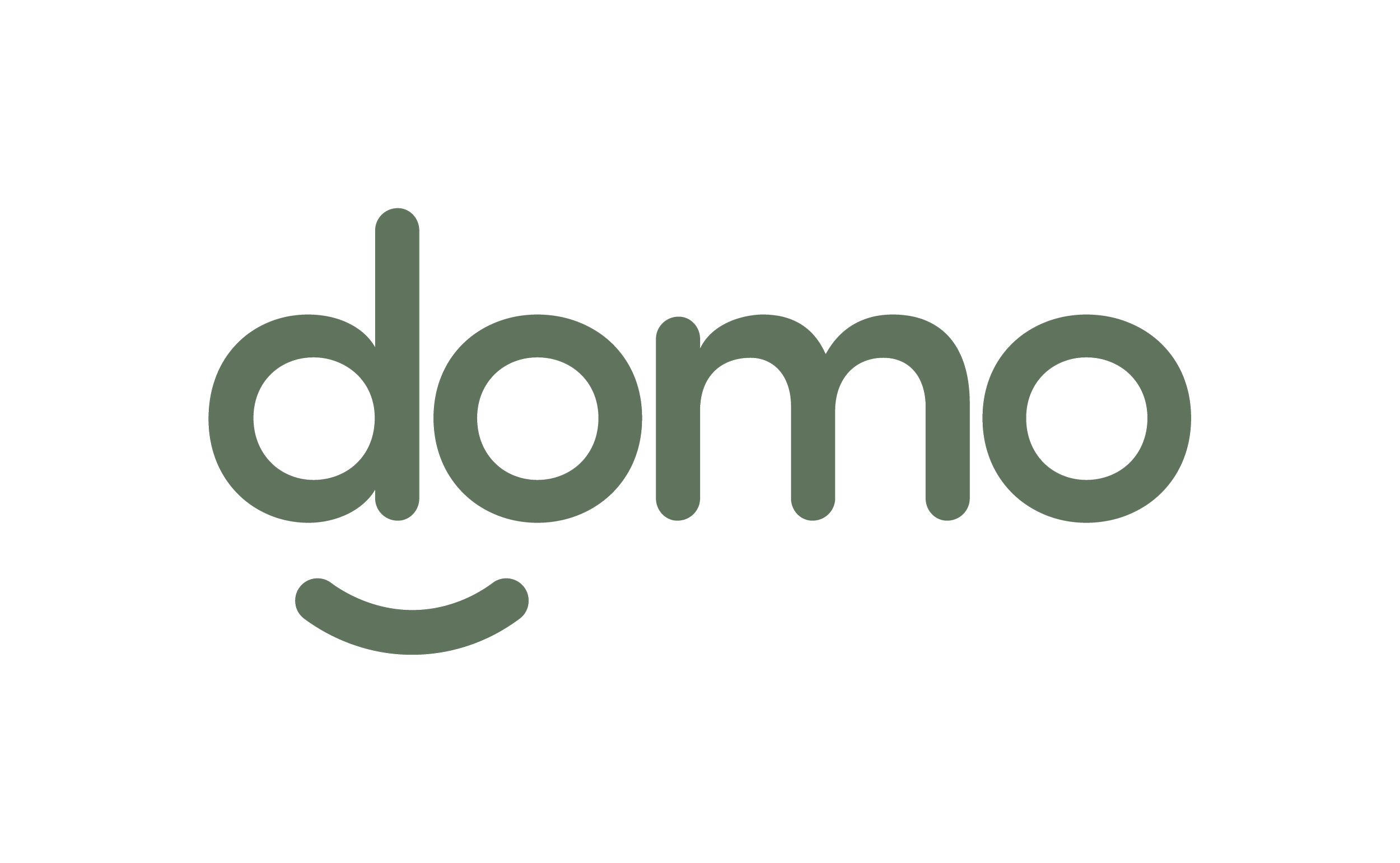 Logo with the word 'dome' written in lowercase letters and a curved line resembling a smile underneath