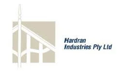 Hardran Industries Pty Ltd logo with a stylized wind turbine graphic