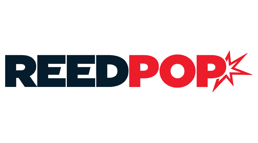 ReedPOP logo with the word 'Reed' in black and 'POP' in red, with an explosion graphic on the right side.