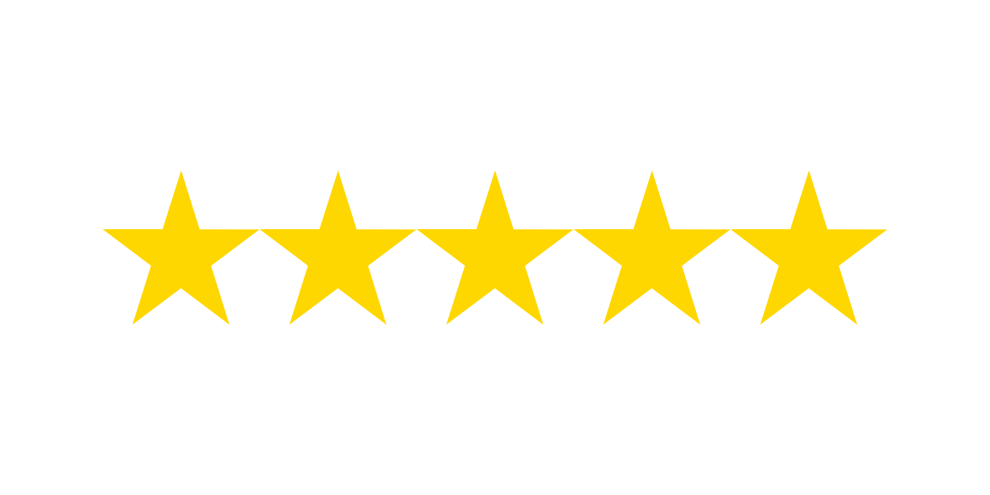 Five-star rating graphic with five gold stars and the words 'Excellent Service'