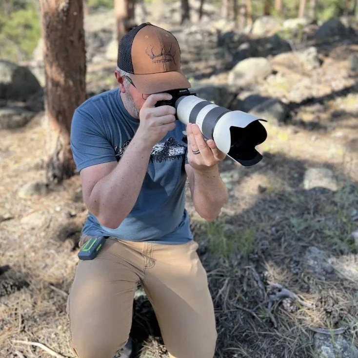 Author photographing elk in RMNP