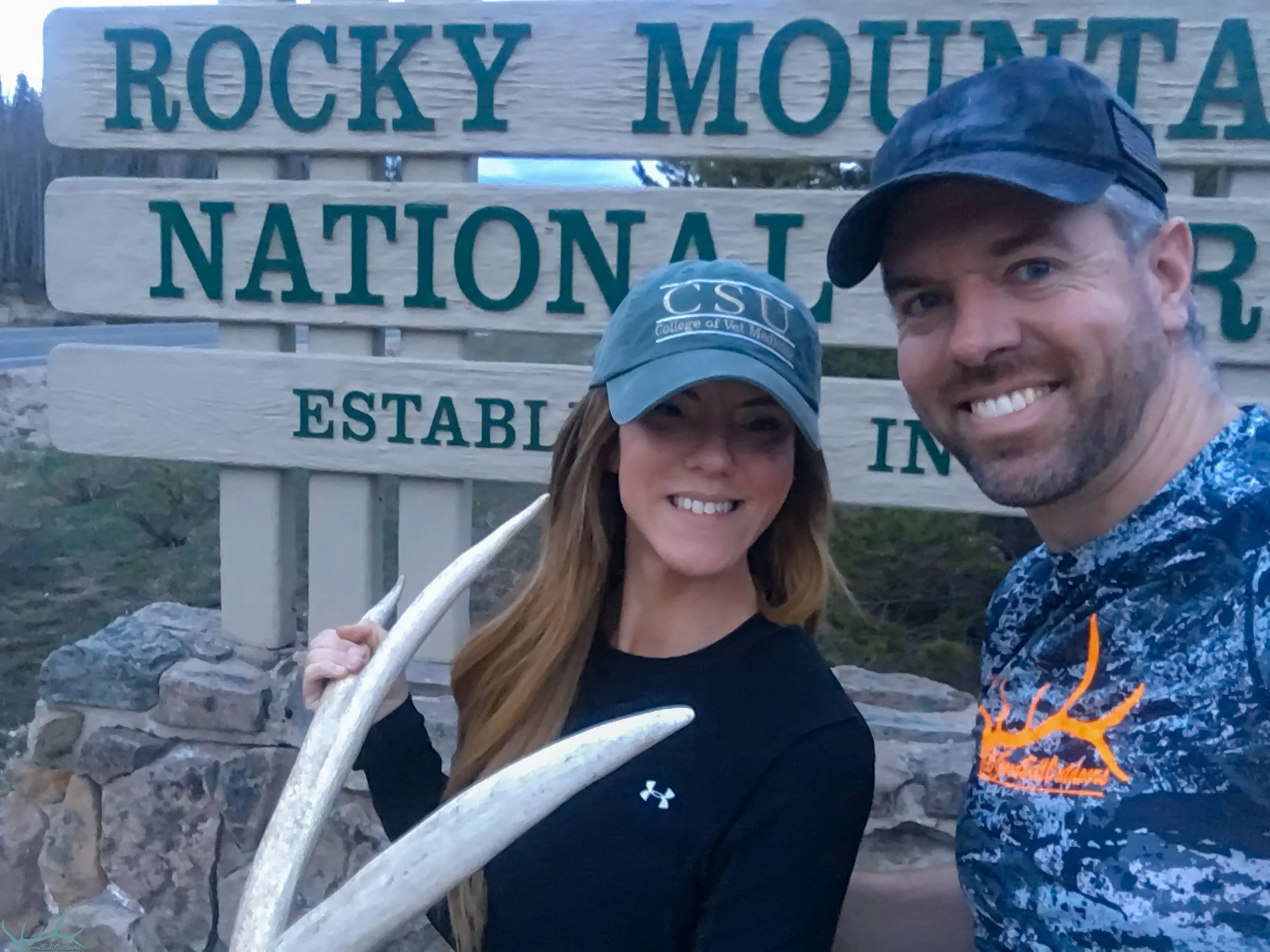 Loren and Alli at the entrance to RMNP