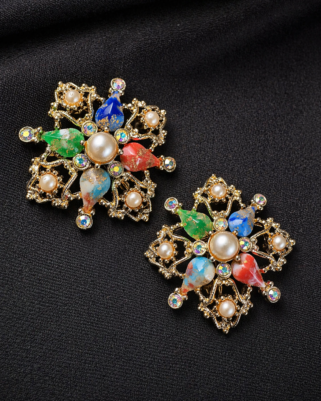 Vintage Sarah Coventry Multi Stone Earrings