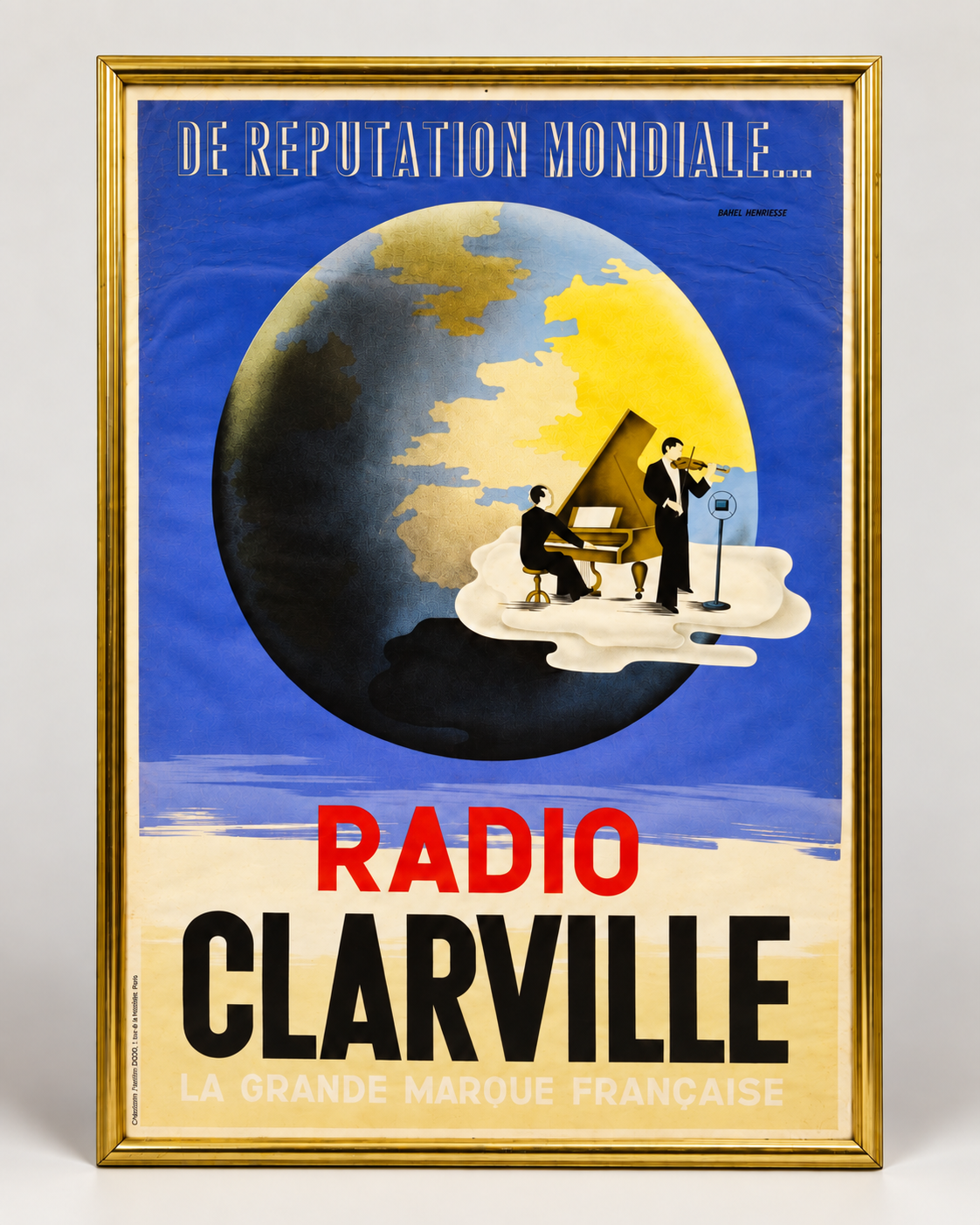 Radio Clarville French Radio Poster Circa 1950