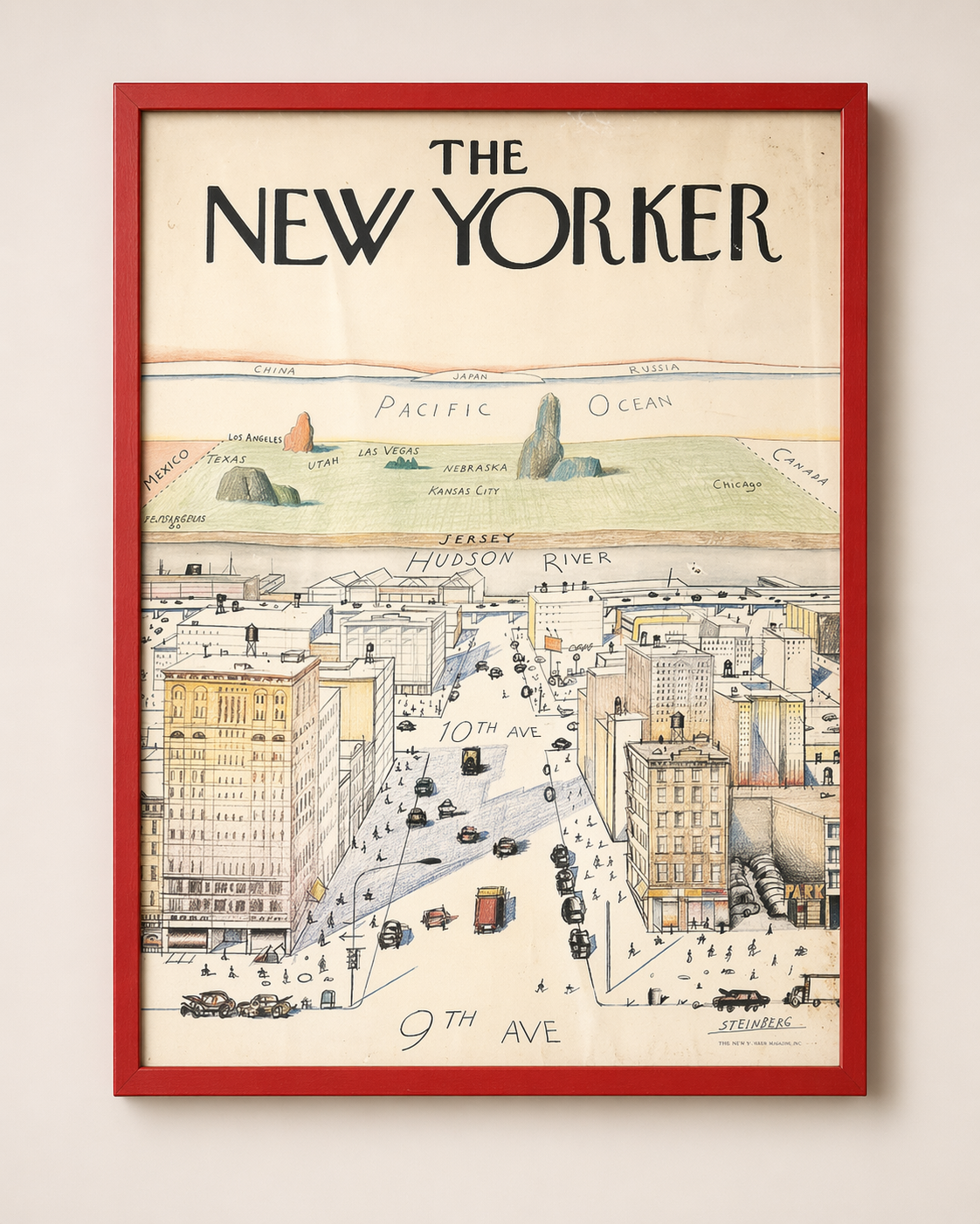 Saul Steinberg's Original Iconic Poster of New York