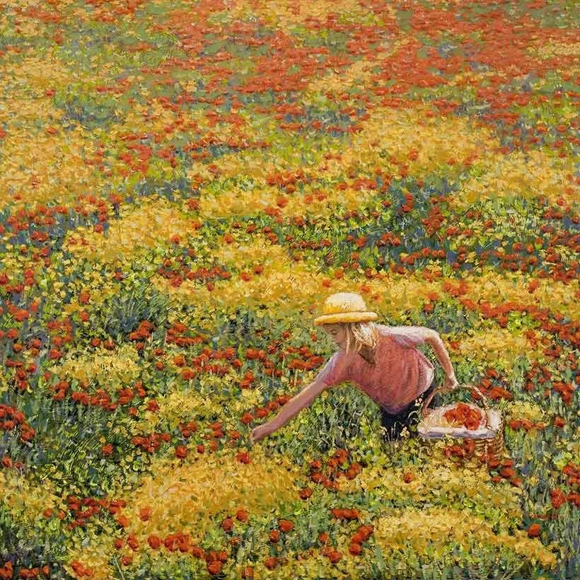 Colhendo flores, 100 x 100