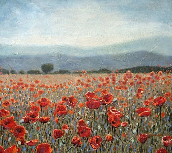 Campo de papoulas, 80 x 90