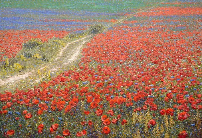 Caminho florido, Umbria, 130 x 190