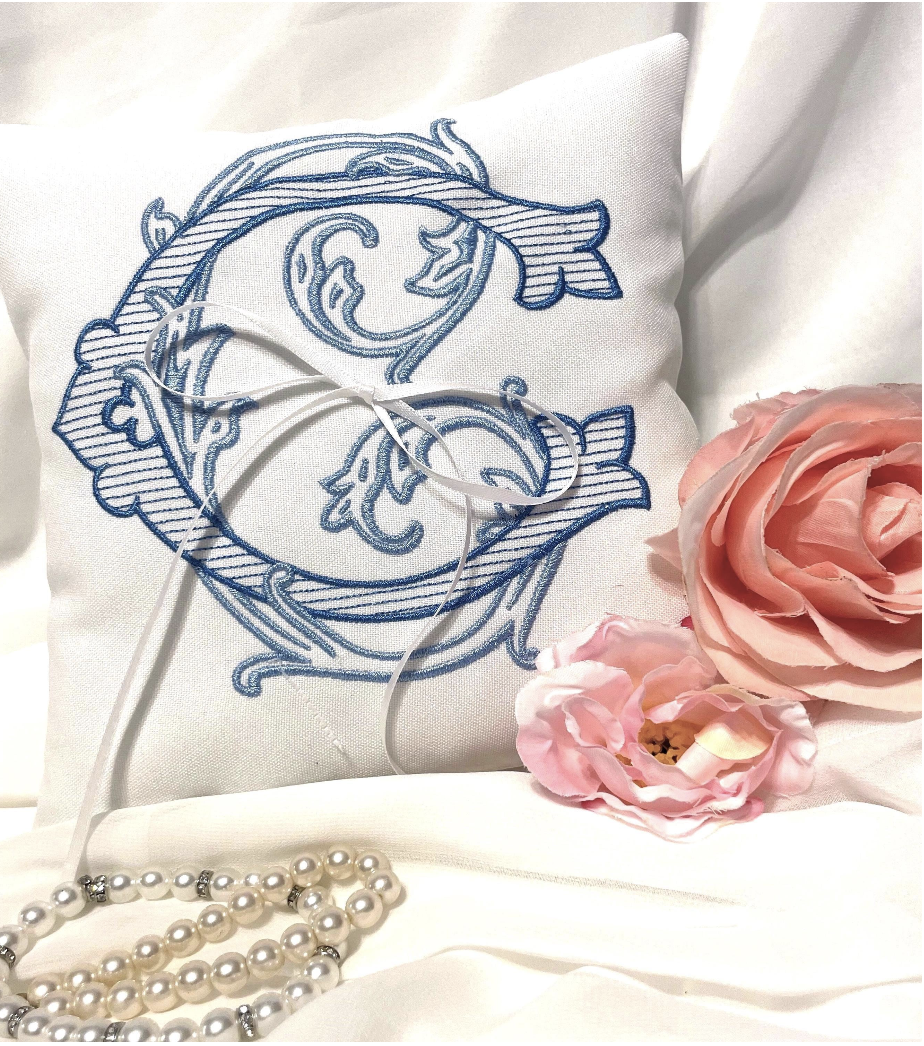 Custom Embroidered Ring Bearer Pillow | Monogram Wedding Pillow | Personalized Wedding Ring Cushion | Bridal Shower Gift | Keepsake Decor