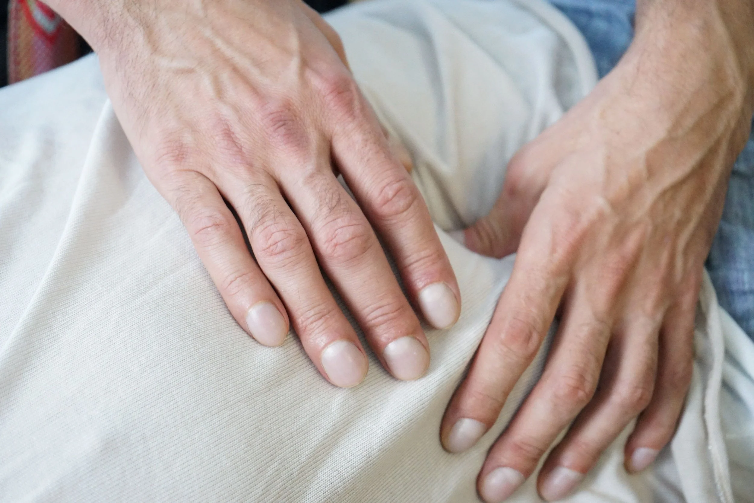 Man experiencing abdominal pain