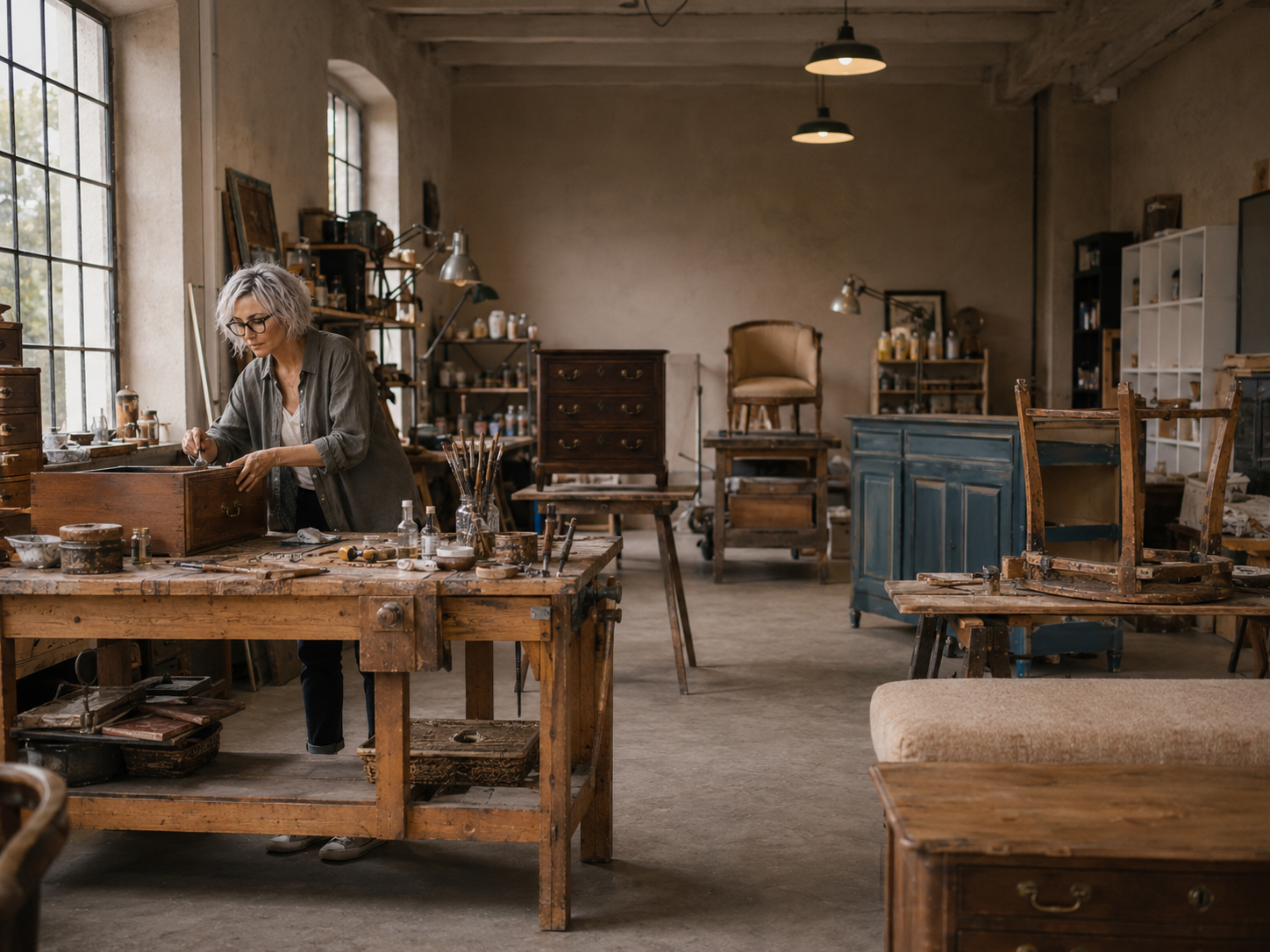 Magdalena Urbanczyk at work in her studio