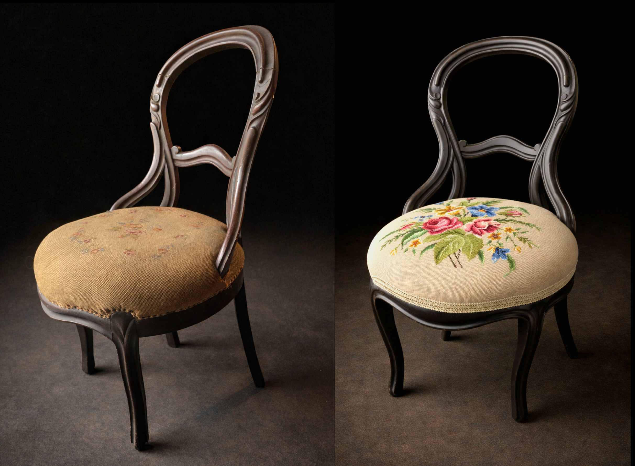 RESTORIUM before and after
Antique furniture before and after restoration at RESTORIUM