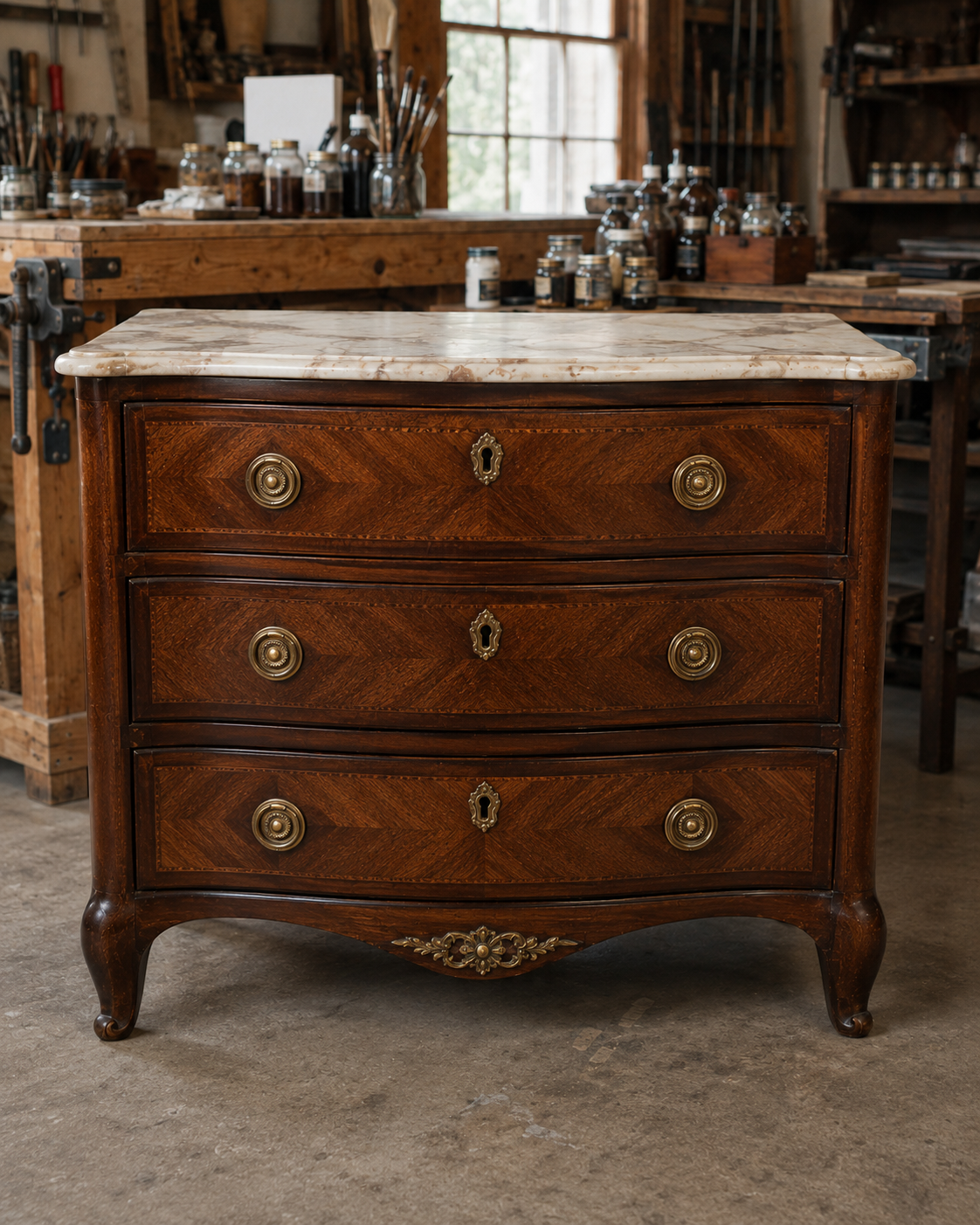 RESTORIUM antique drawer after renovation
Antique drawer after restoration, with cleaned surface and original hardware