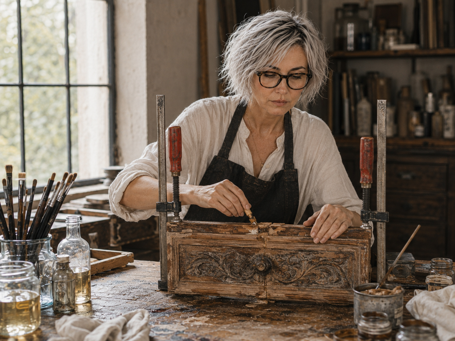 Antique drawer during restoration at RESTORIUM studio