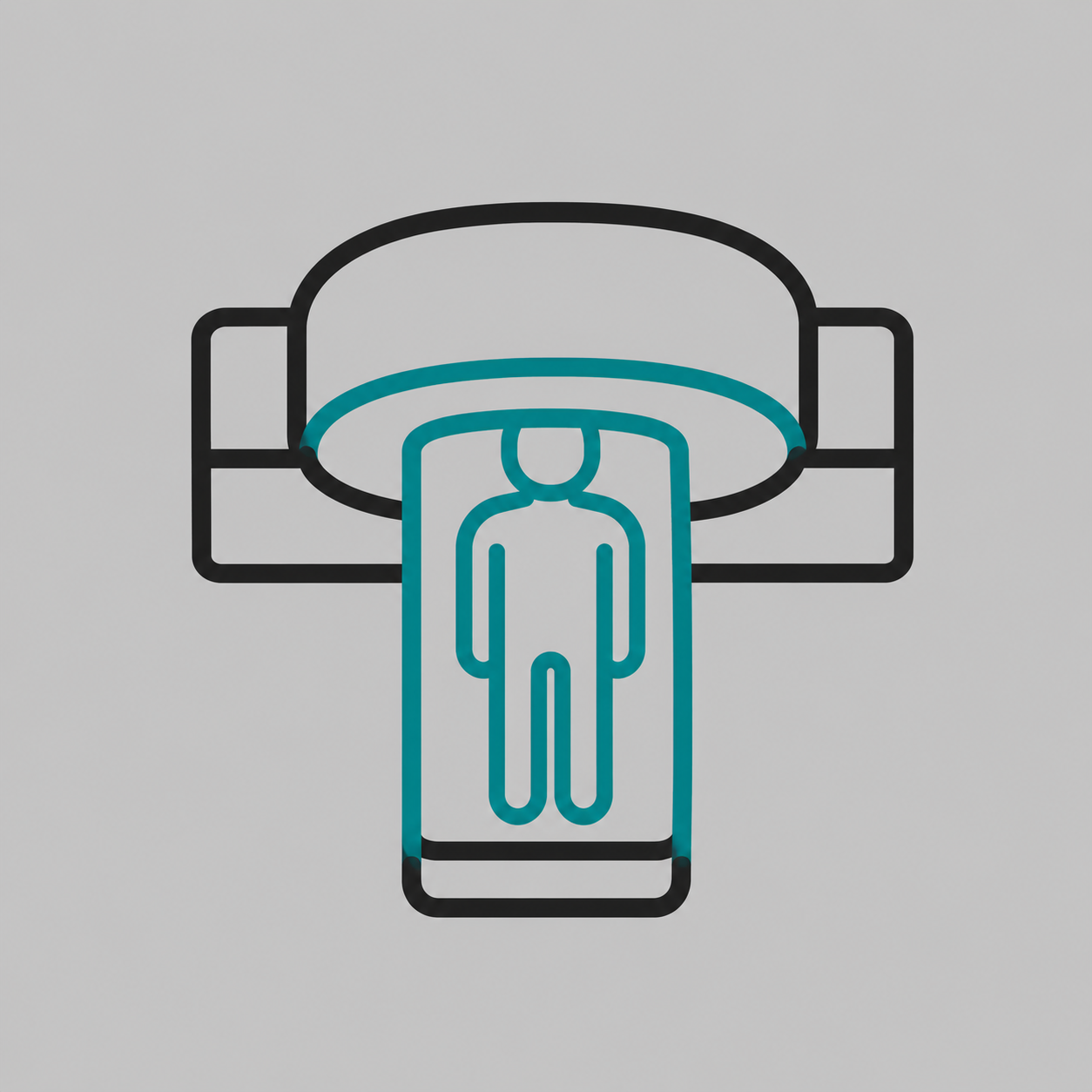 Illustration of a person under an MRI scanner