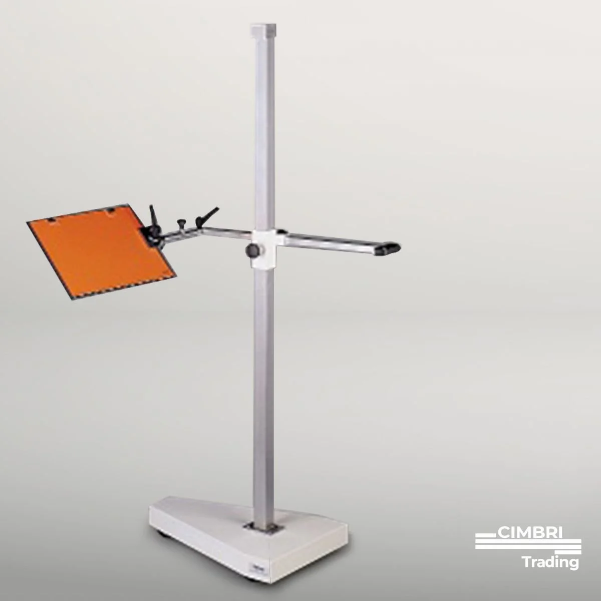 A Cimbri trading weather or environmental monitoring instrument with an adjustable metal stand, an orange reflective panel, and various sensors or meters.