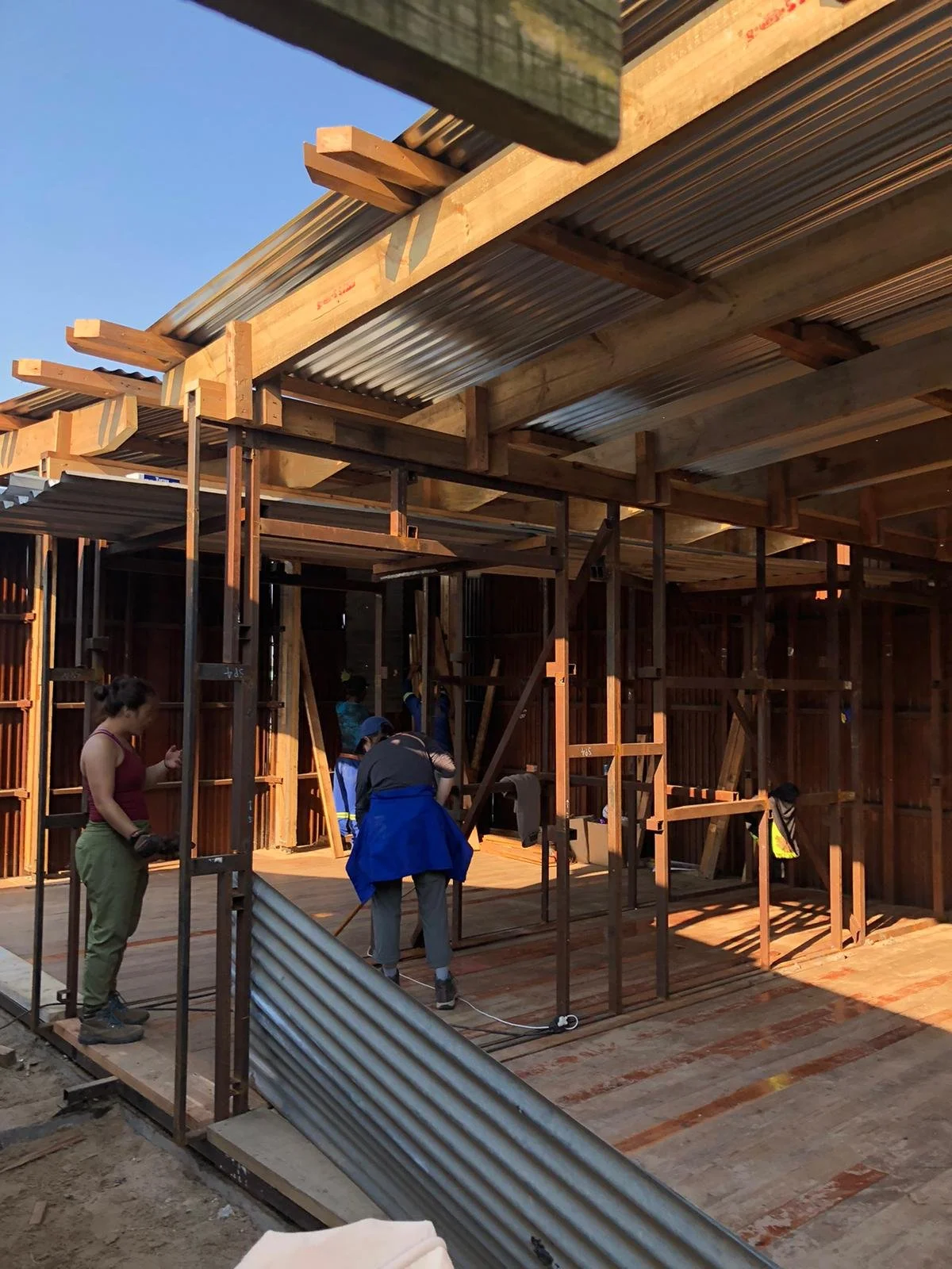 Volunteers working on Penguin Play and Learn educational Center