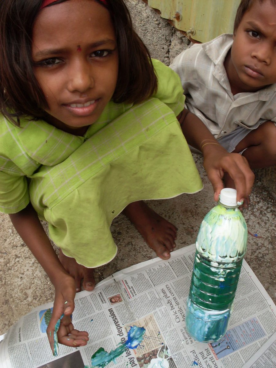 Students with water