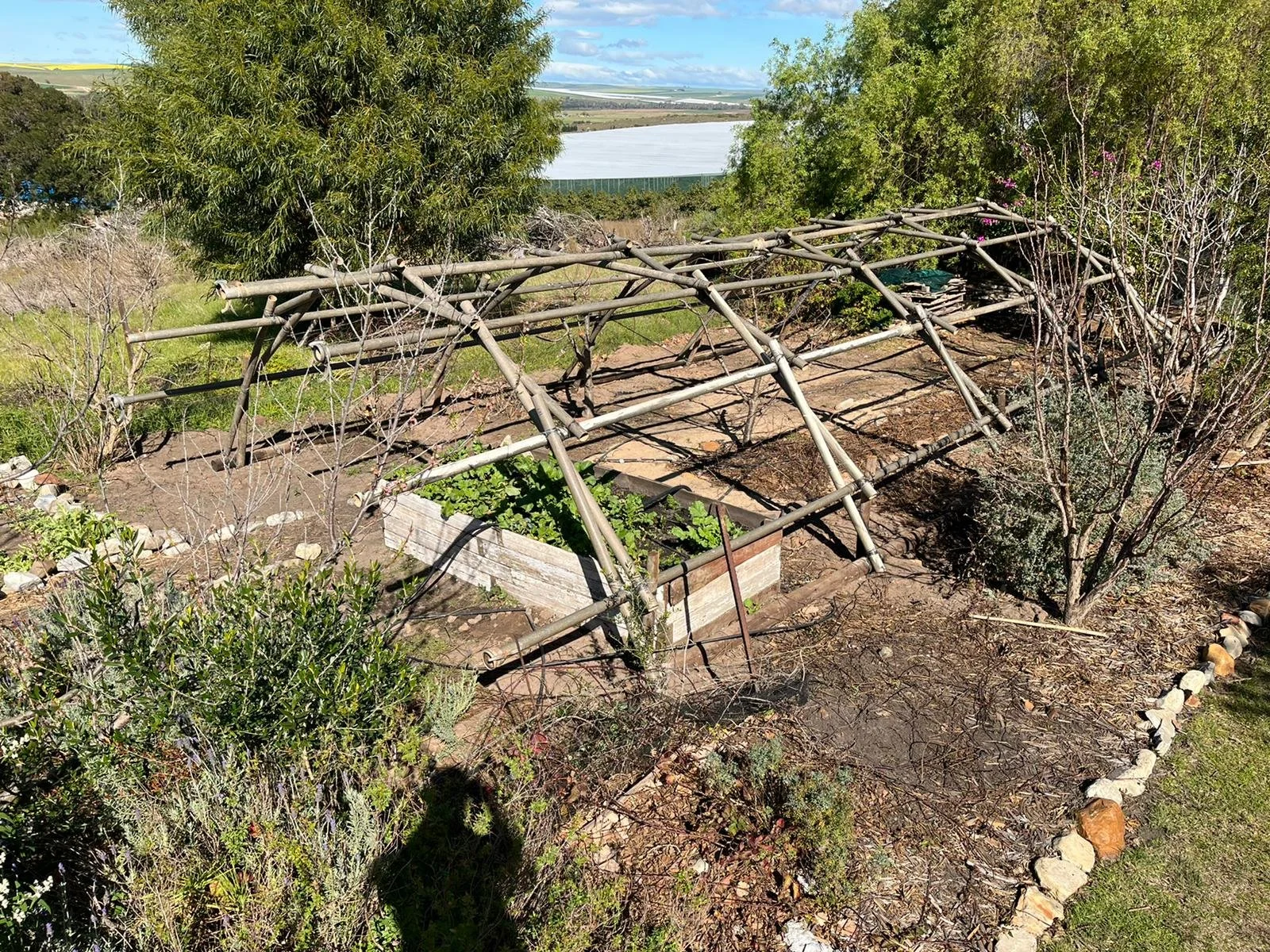 final product photo of the reclaimed greenhouse in garden