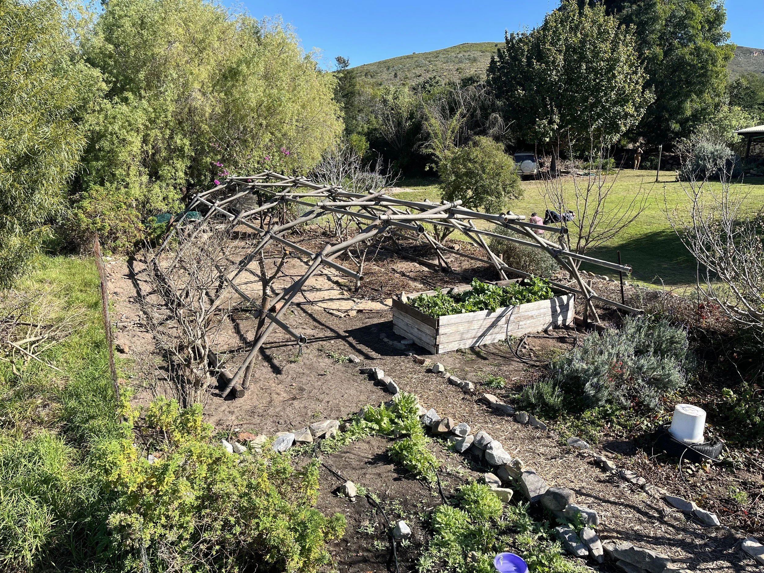 final product photo of the reclaimed greenhouse in garden