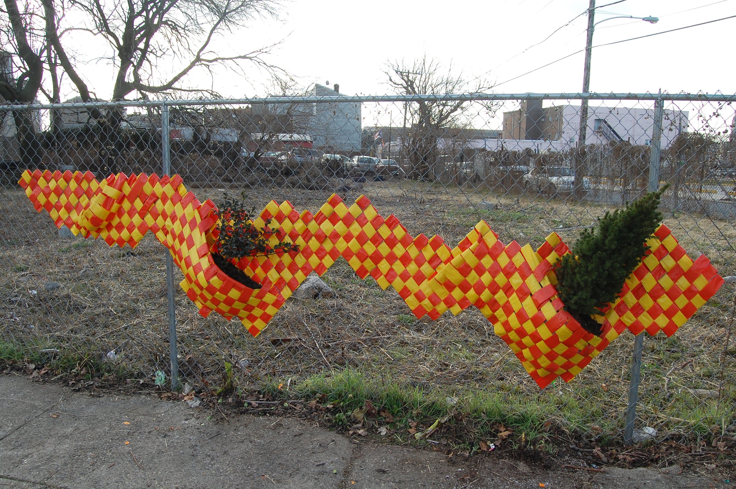 Fence pocket with different trees