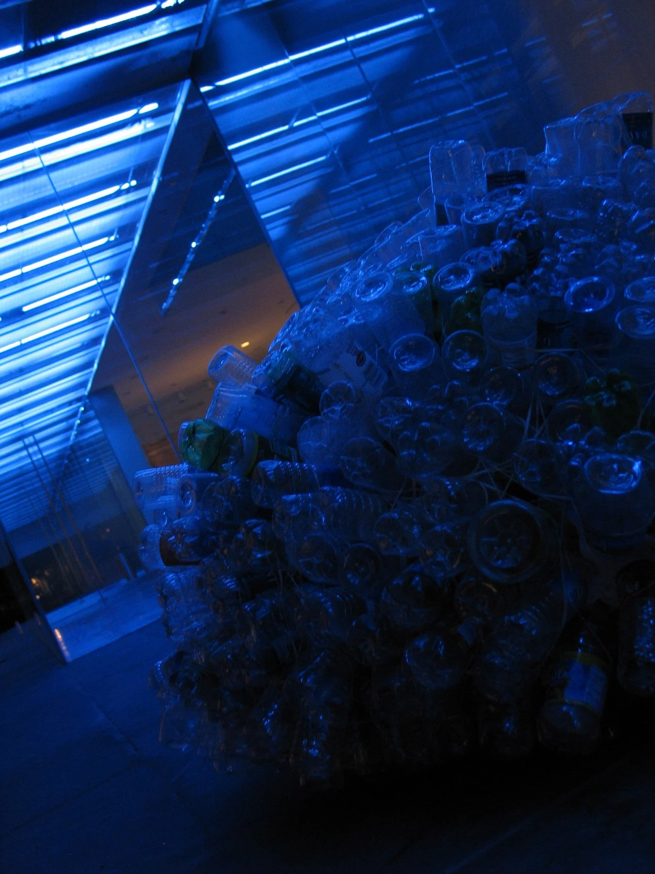 Street urchin project Exhibit made out of bottles and recycled material