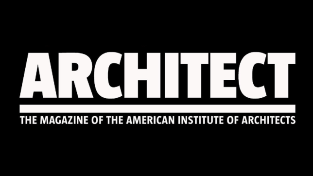Logo for ARCHITECT magazine with tagline 'The Magazine of the American Institute of Architects' on a black background.