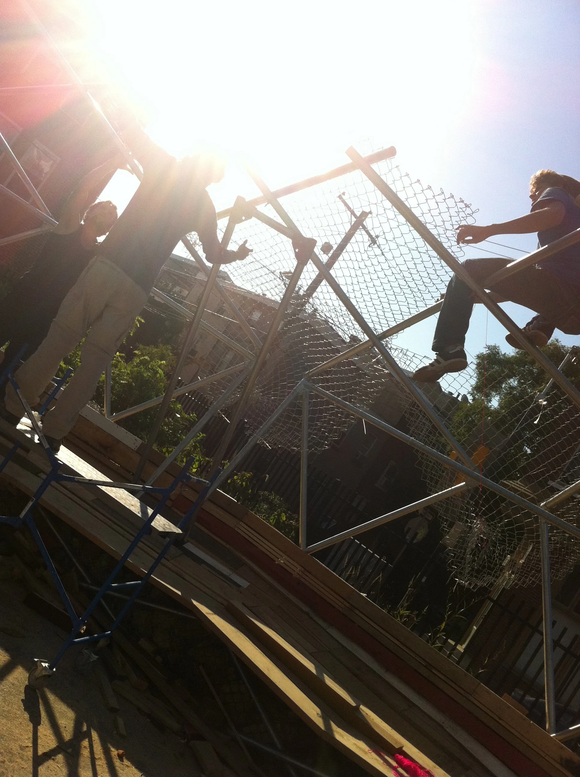 student work on chainlink green project