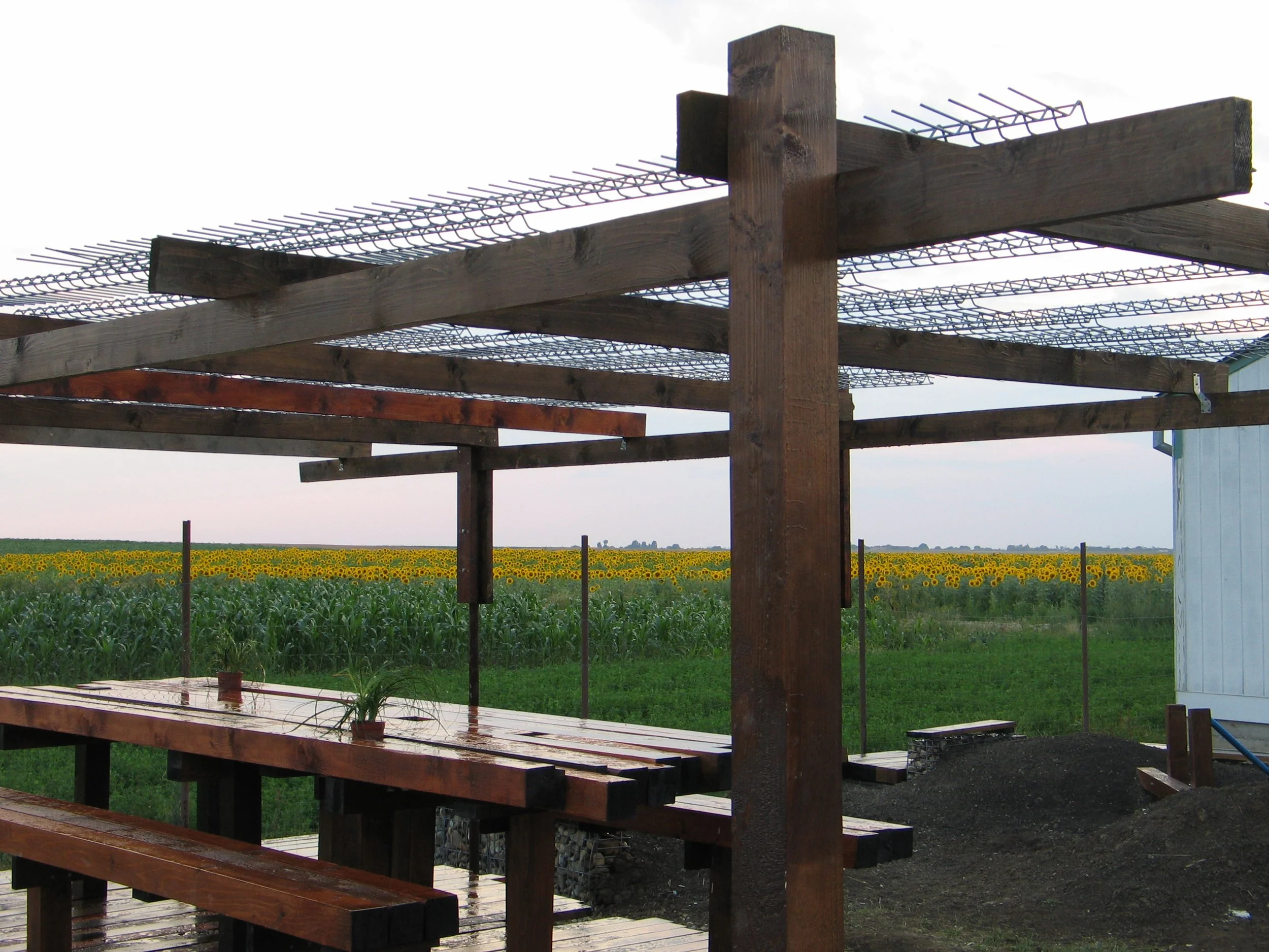 close up to roof of communal play project