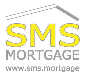Logo with large yellow letters 'SMS' and gray text 'MORTGAGE' with website 'www.sms.mortgage' underneath.