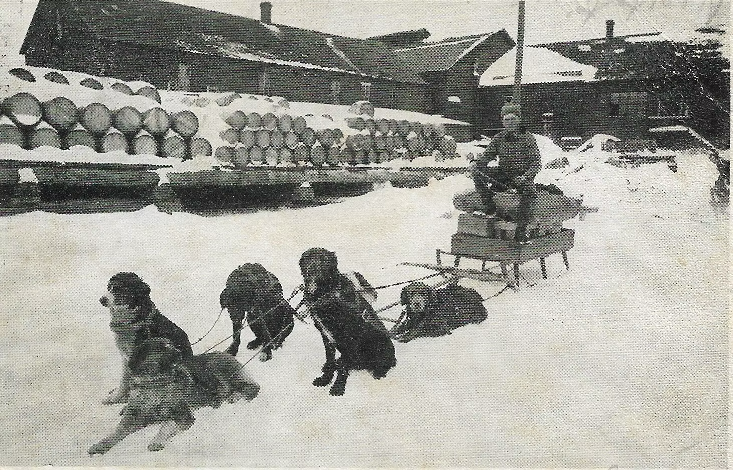 Travel by dog sled between the island and Bayfield was a common necessity. Fish, supplies and people were daily freight during the ice road season.
