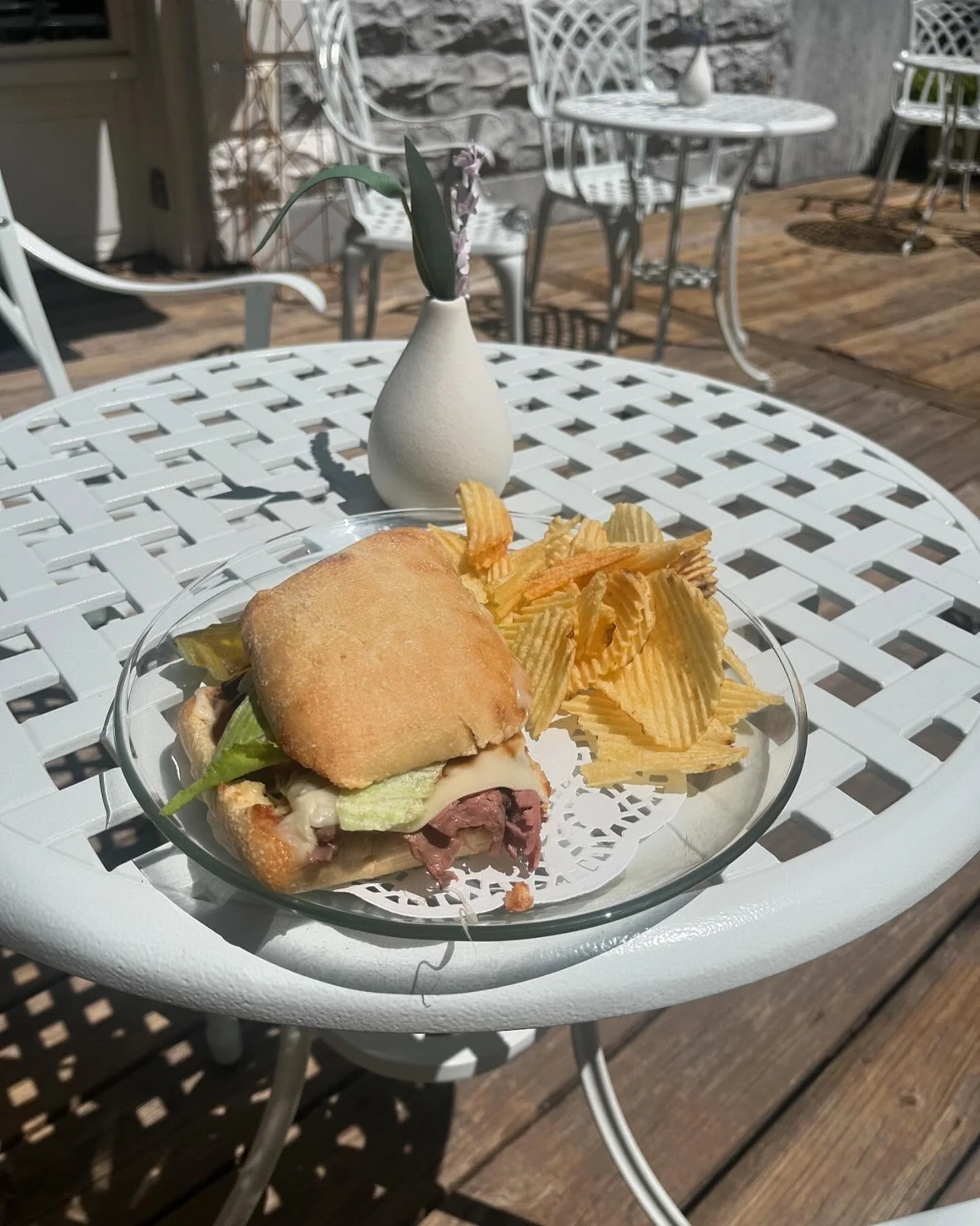 Come by Greystone for an Awesome Lunch! Sit on the porch or out back on our 2 patios! Grab a Specialty tea or Latte with it.