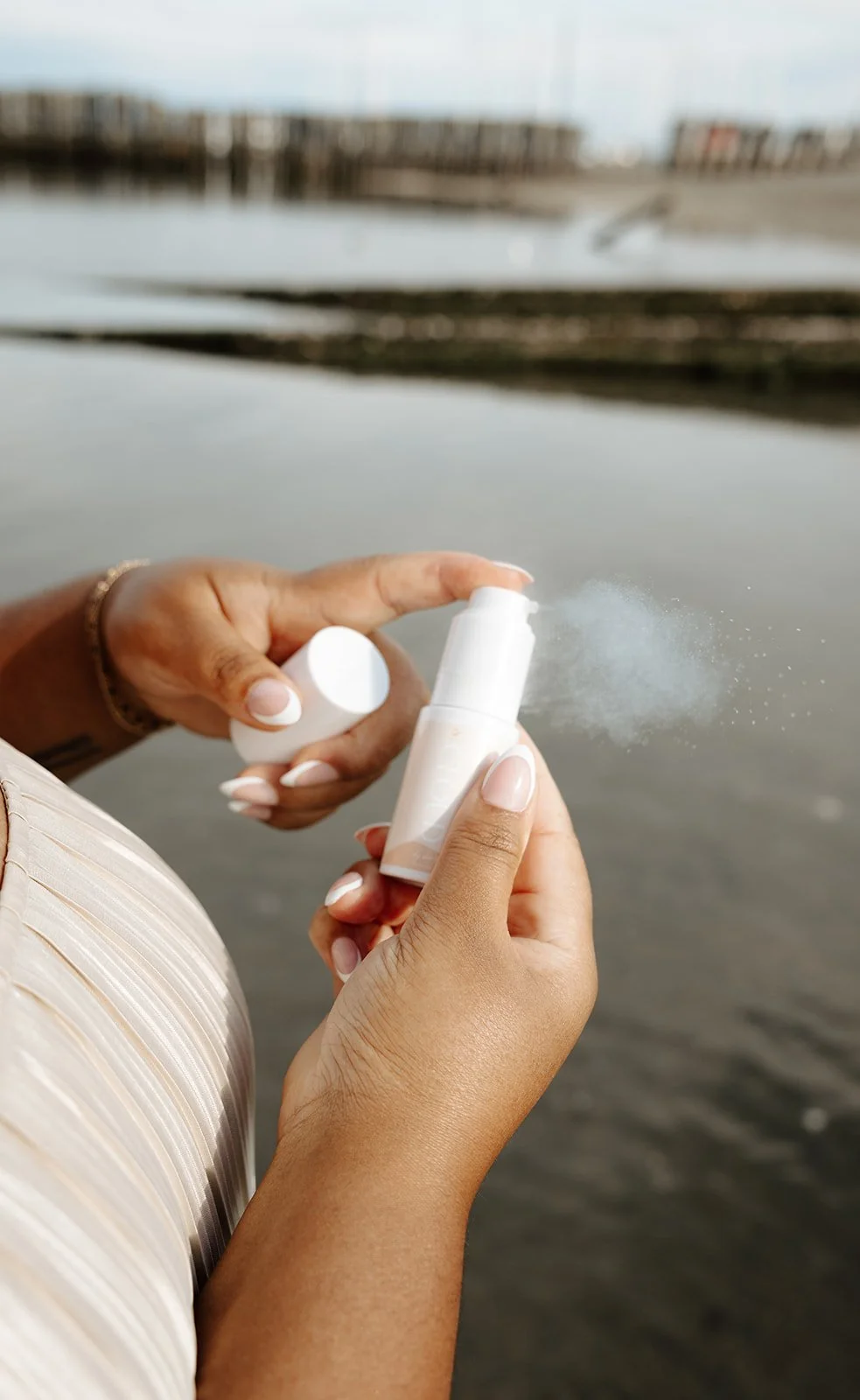 RIPPLE hair product being used during styling at Symmetrie Studios